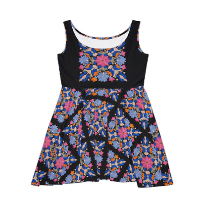 Medallion Floral Women's Skater Tank Dress (AOP)