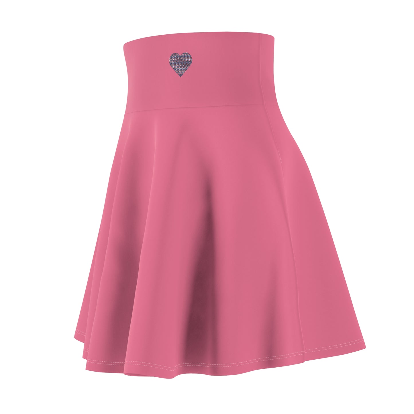 Hot Pink Up-Hearted Women's Skater Skirt (AOP)