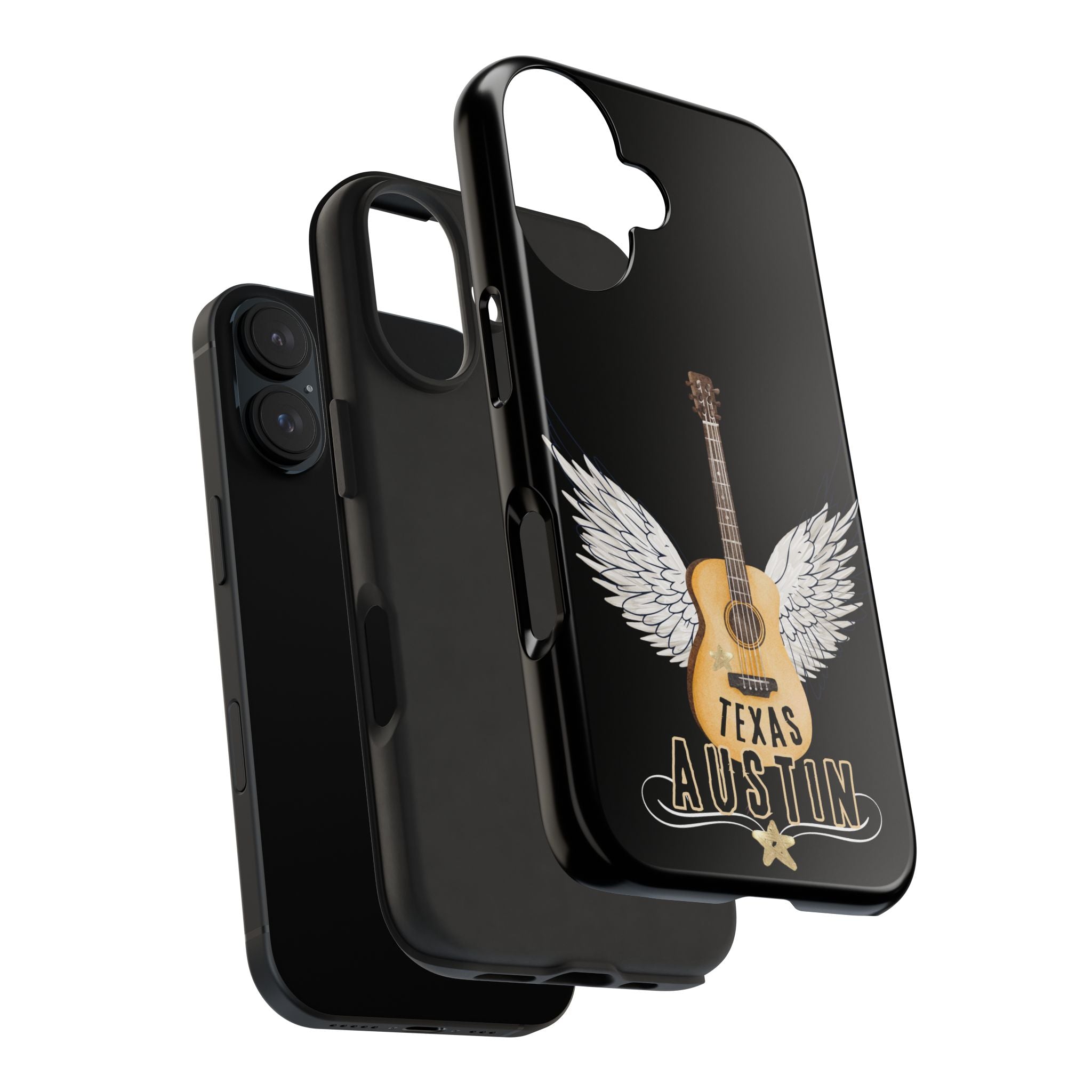 Austin, Texas Wings Guitar Tough Phone Case – iPhone 14, 15, 16