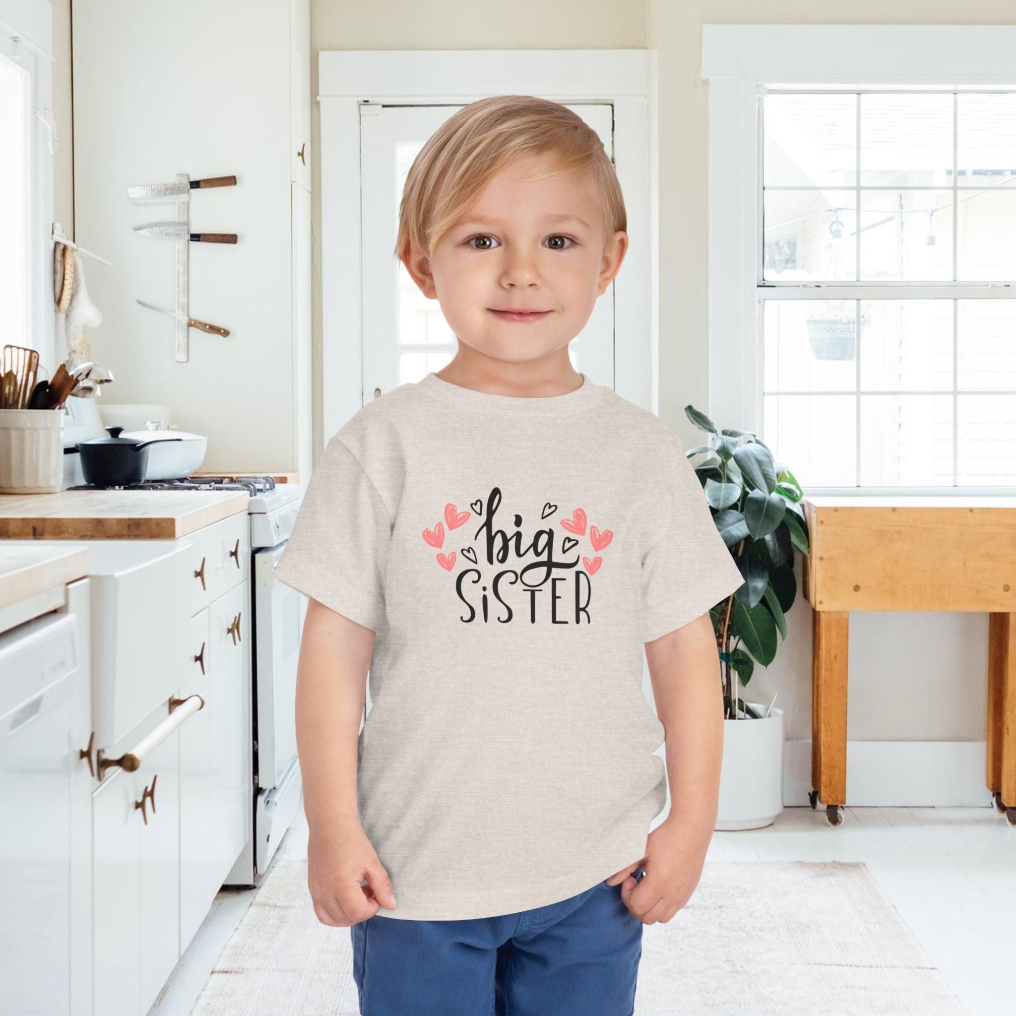 Big Sister Hearts - Toddler Tee with Heart Design