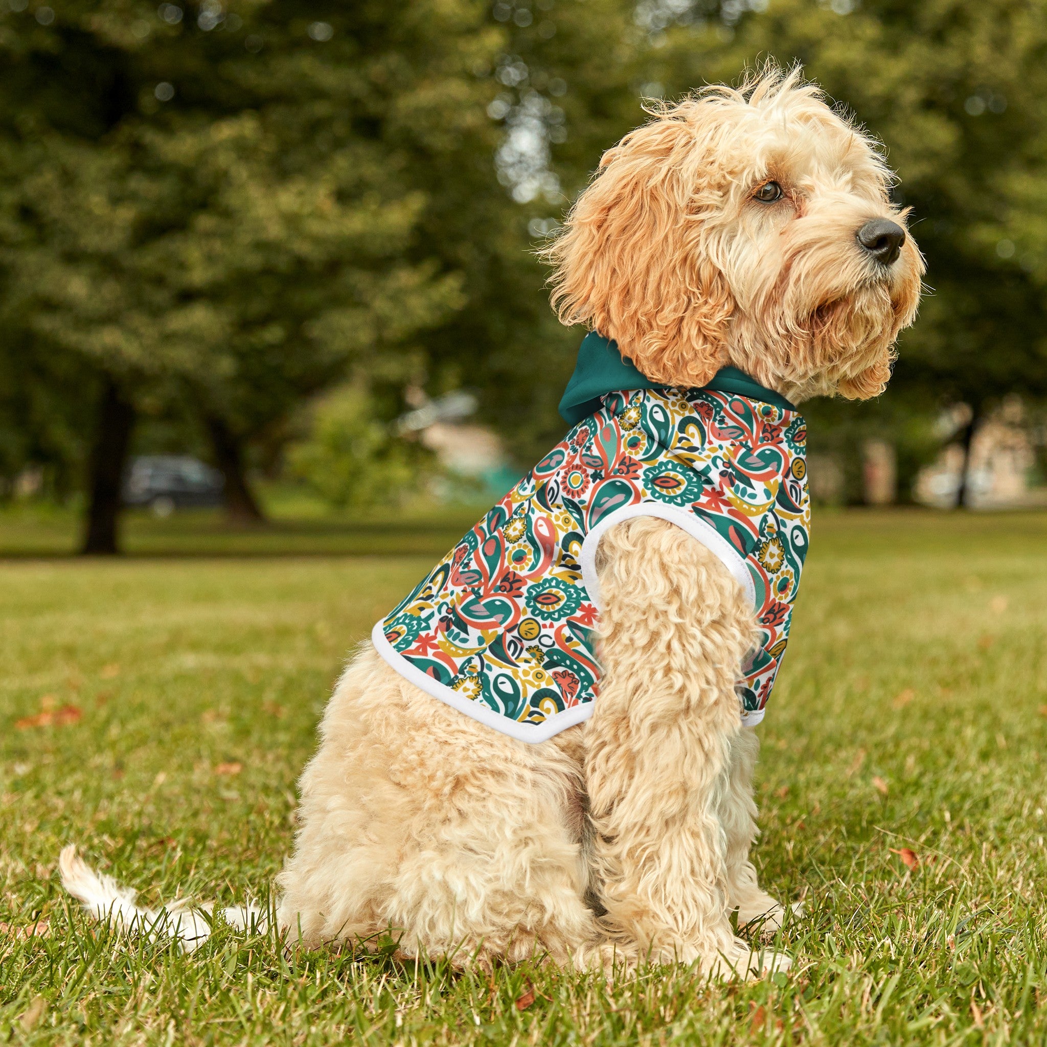 Paisley Persimmon Pet Hoodie