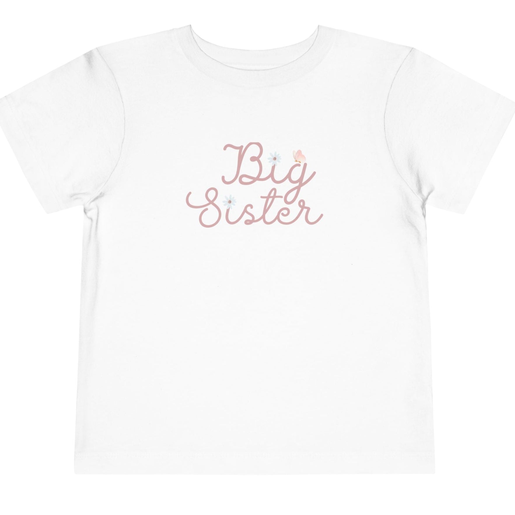 Daisy Pink Cursive - Big Sister Kids' T-Shirt 2T, 3T, 4T, 5T