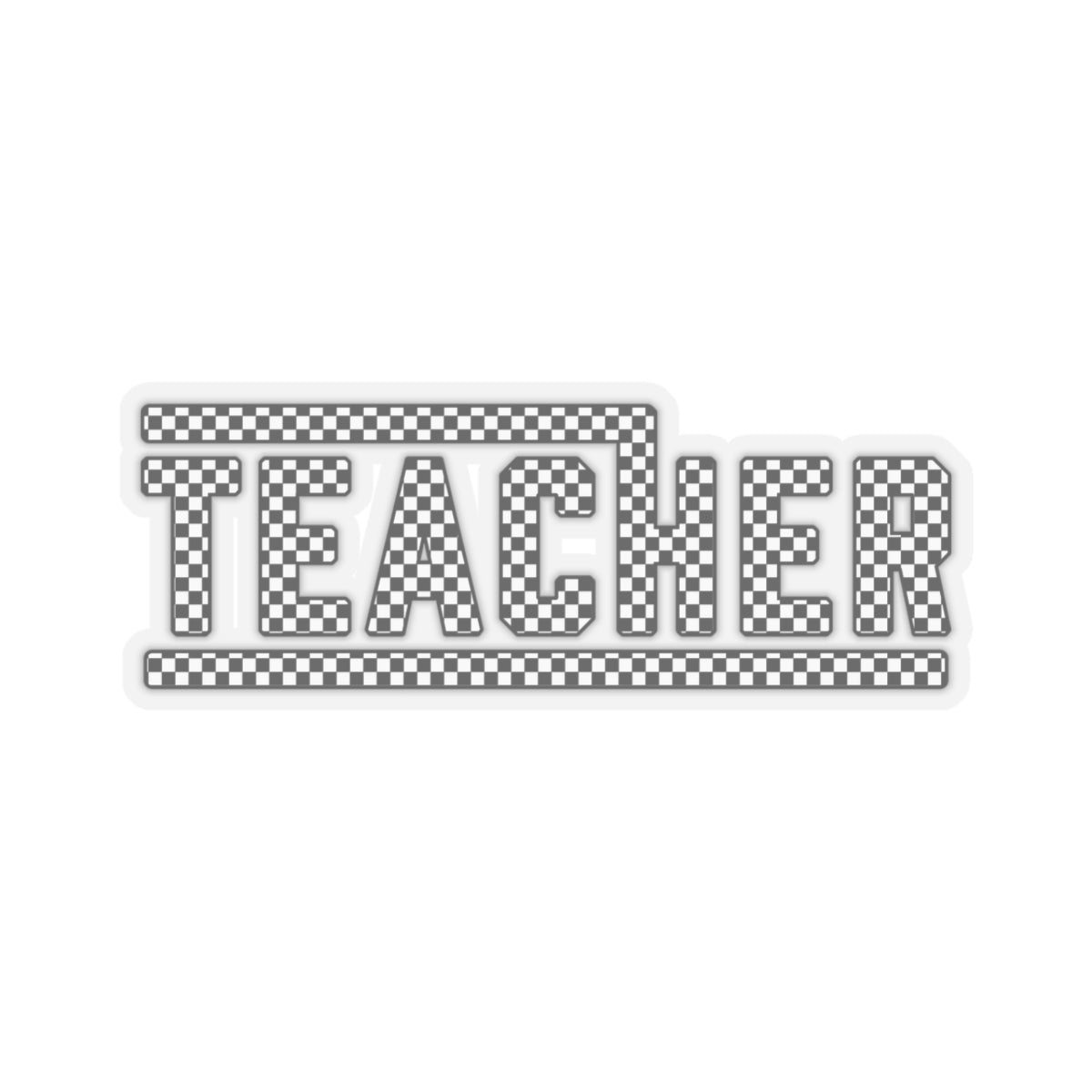 Teacher Checked Black and White Kiss-Cut Stickers