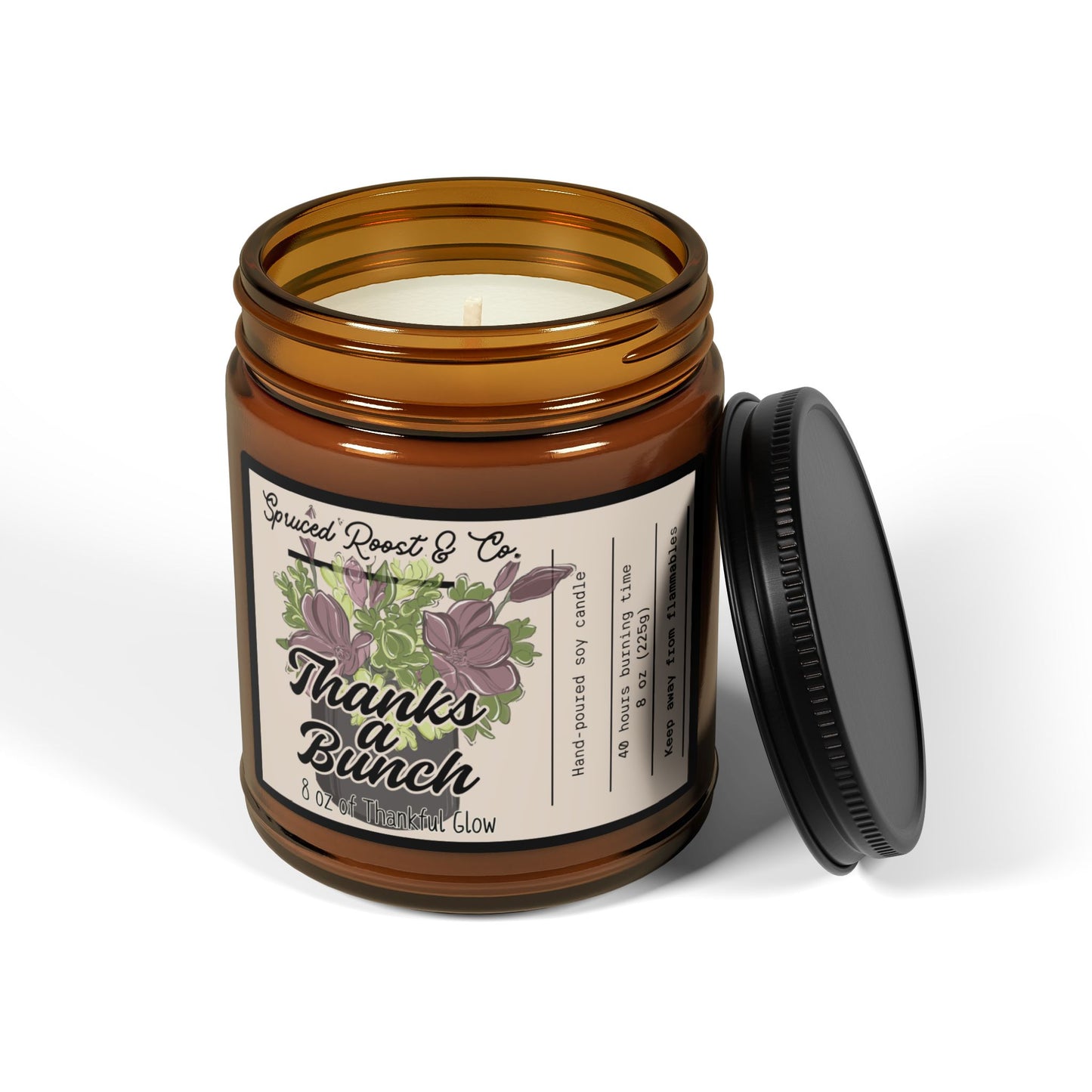 Thanks a Bunch! Say Thanks Scented Soy Candle (Multi-Size, Amber Jar)