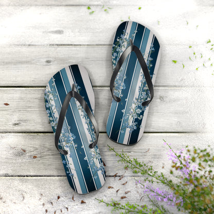 Forget me Not Striped Flip Flops