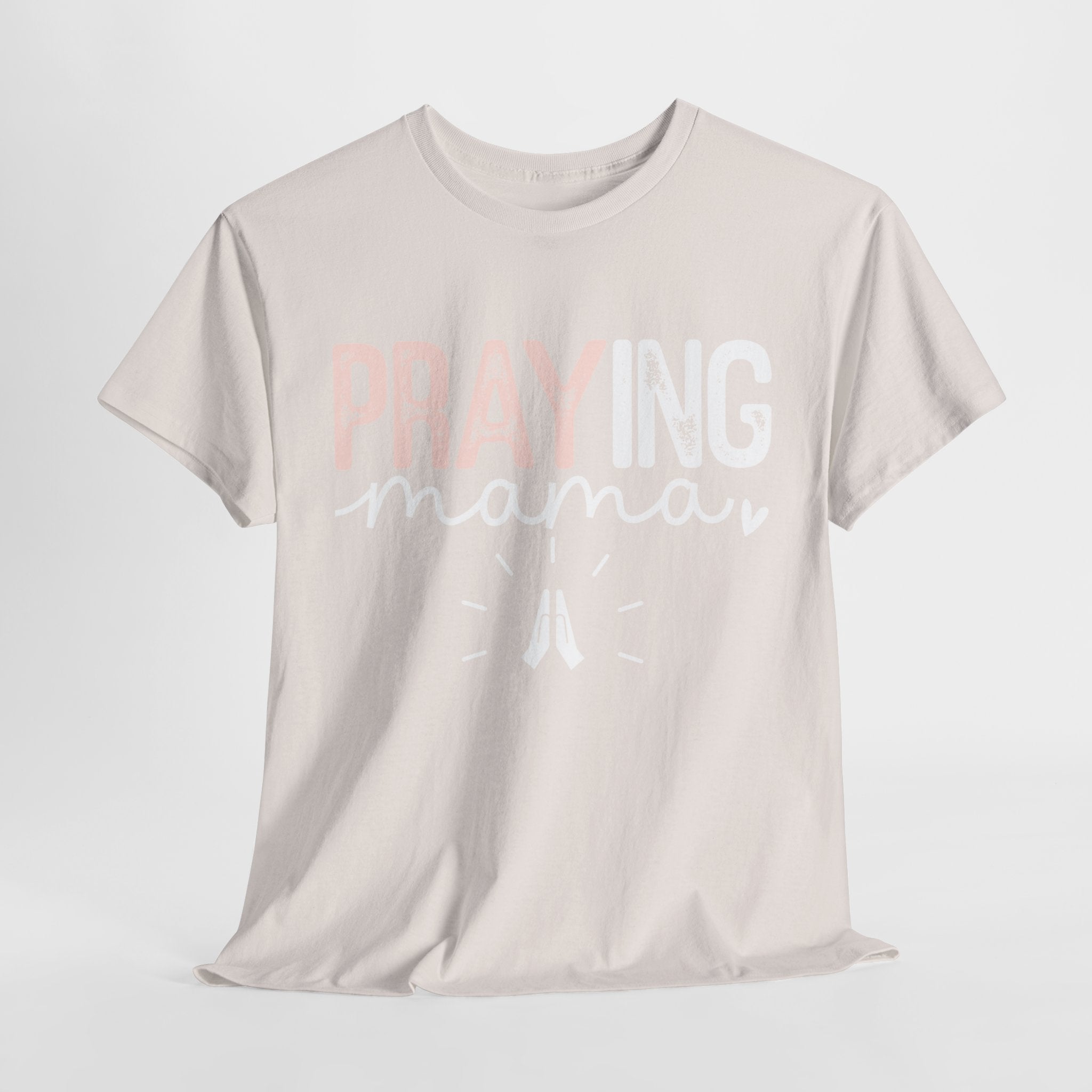 Praying Mama White Pink Unisex Heavy Cotton Tee - Spruced Roost