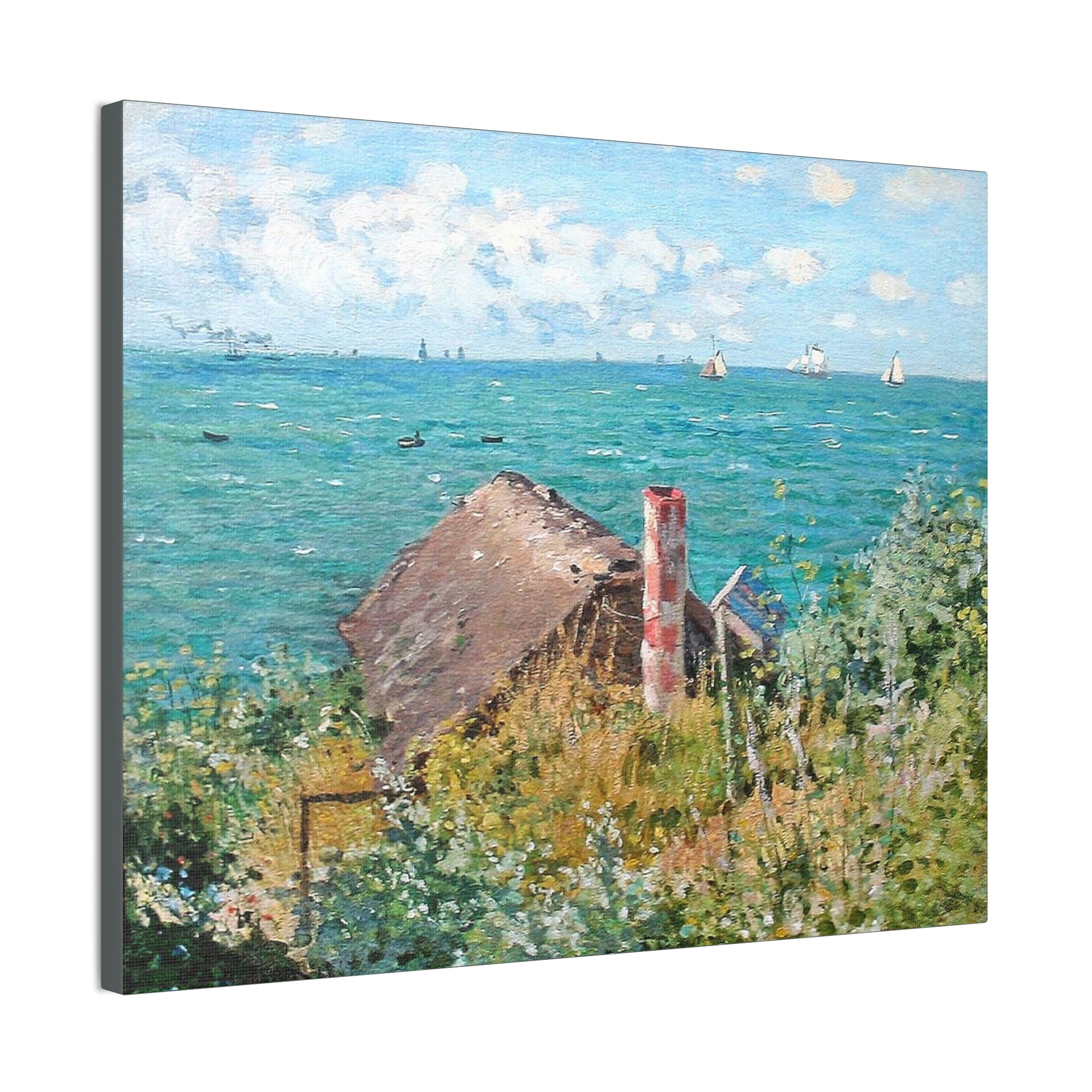 The Cabin at Saint-Adresse Claude Monet Canvas Stretched, 0.75"