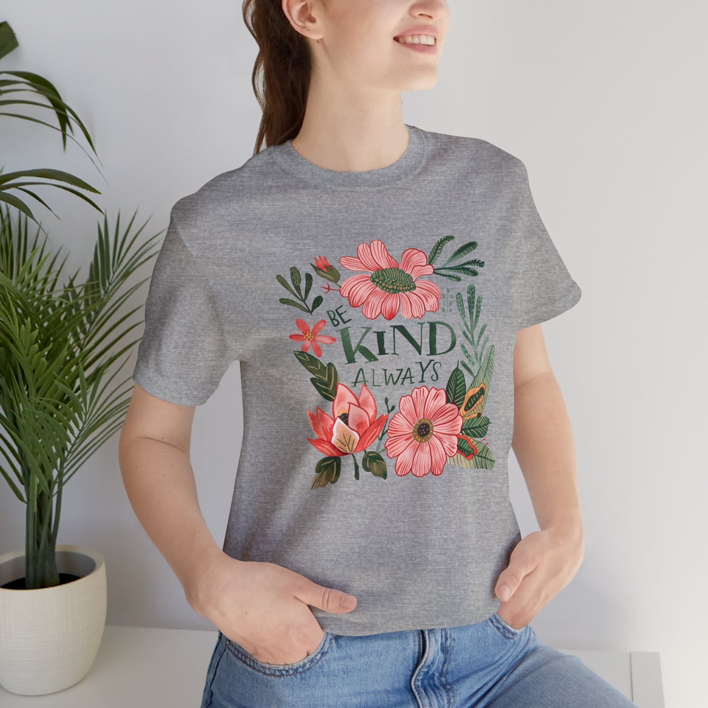 "Be Kind" -  Floral Unisex Short Sleeve Tee