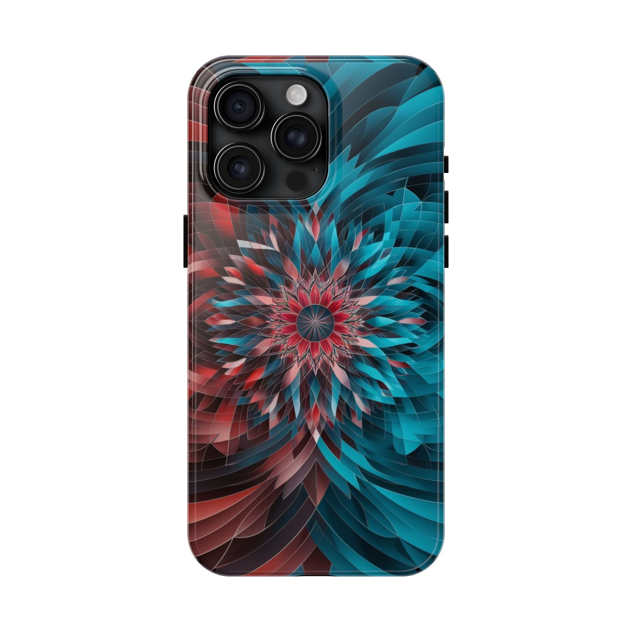 Mandala Maroon and Blue - Tough Case for iPhone 14, 15, 16