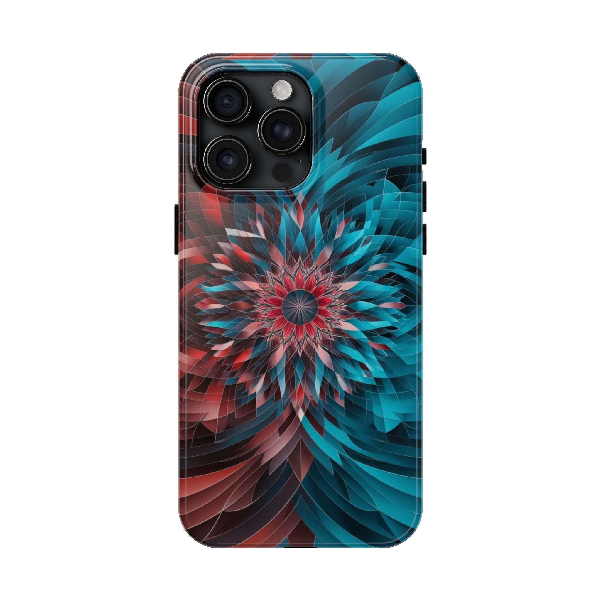 Mandala Maroon and Blue - Tough Case for iPhone 14, 15, 16 - Spruced Roost