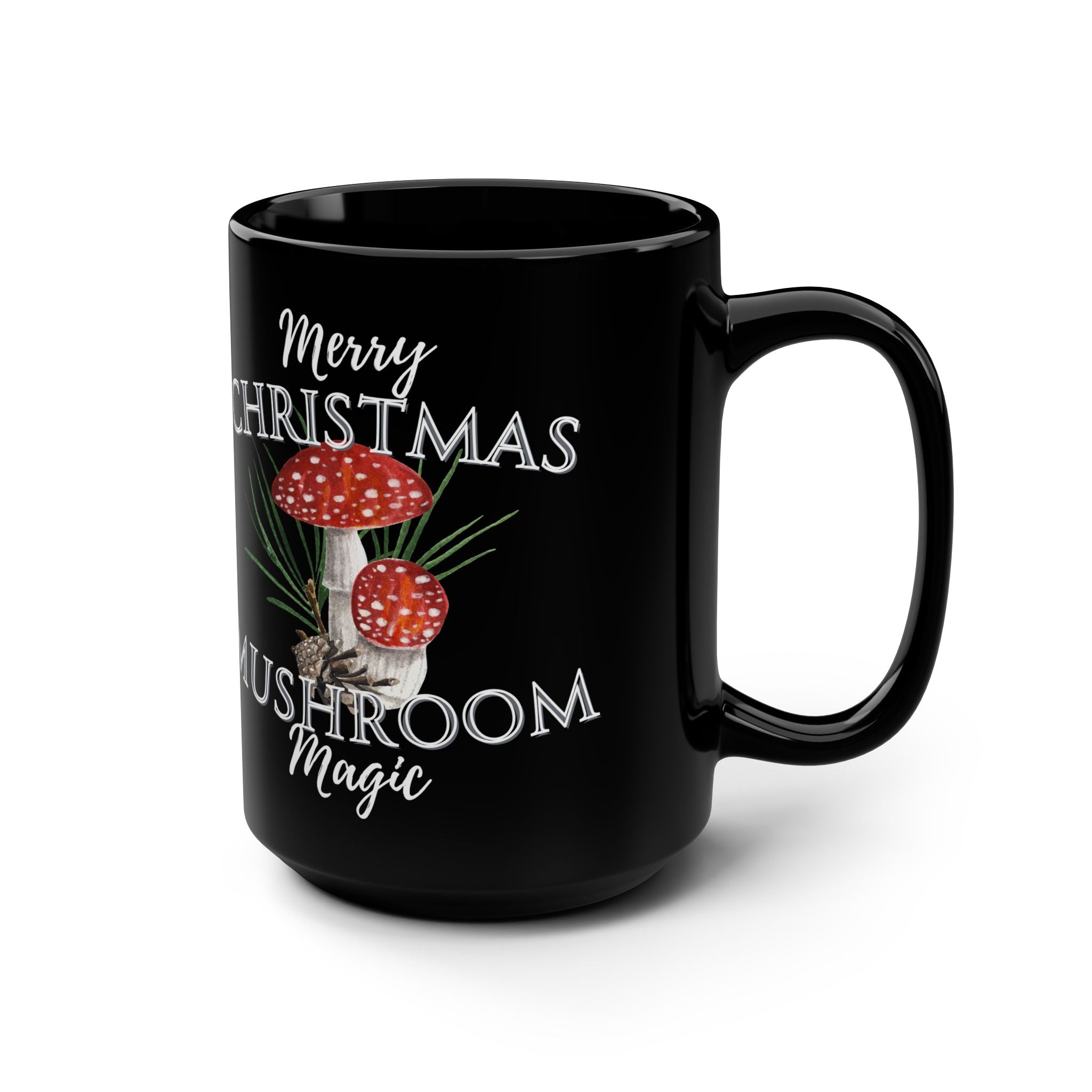 Merry Christmas Mushroom Magic Mug, 15oz