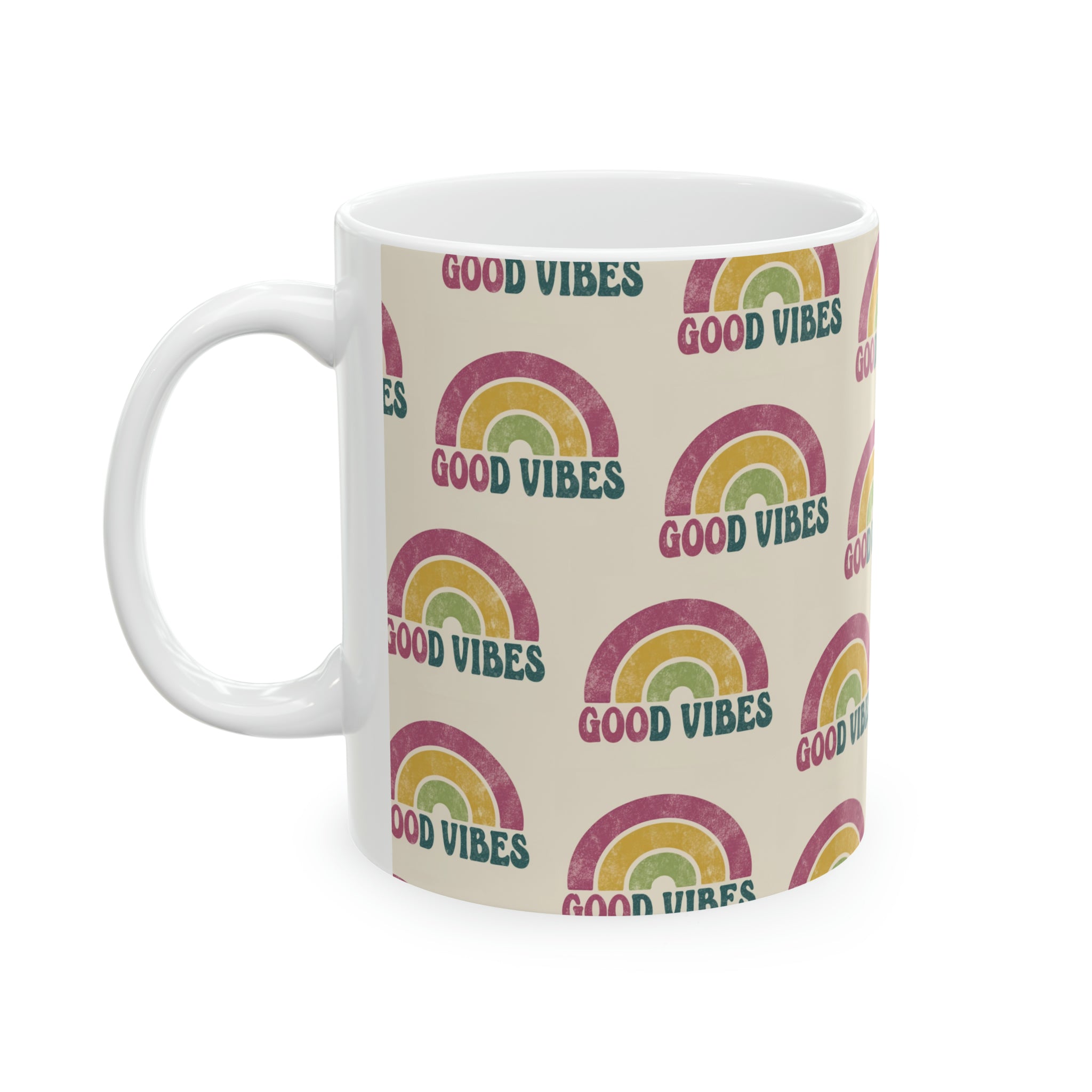 Good Vibes Magenta - Ceramic Mug, 11oz - Spruced Roost