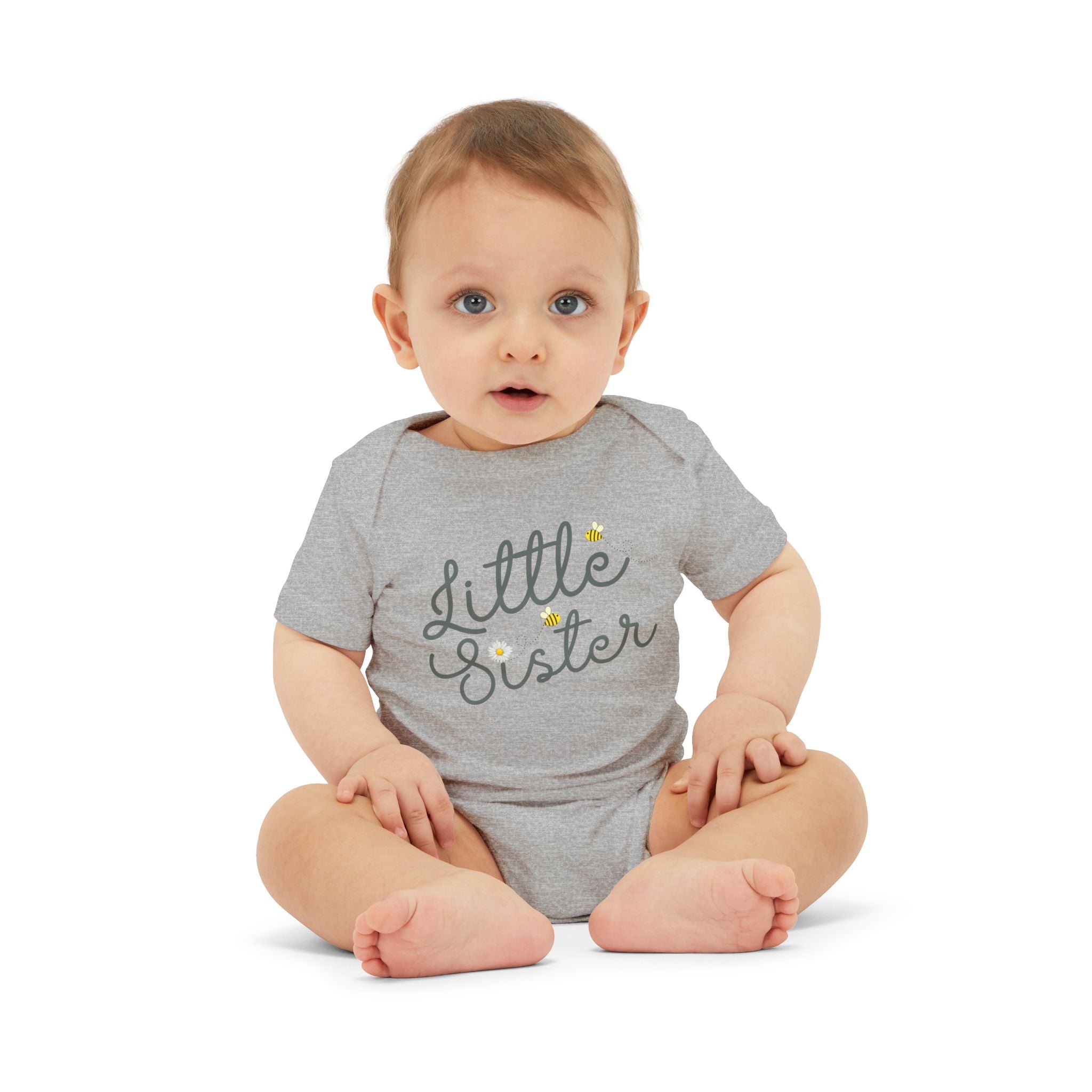 Bees Little Sister Baby Onesie | for New Siblings