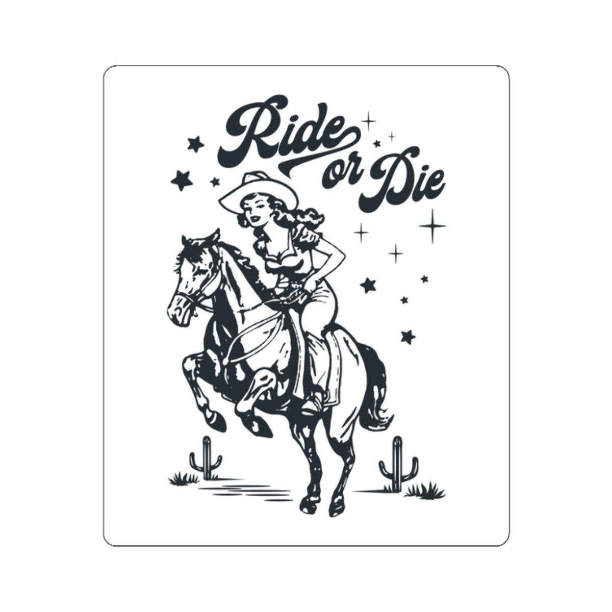 Ride or Die B&W Kiss-Cut Stickers