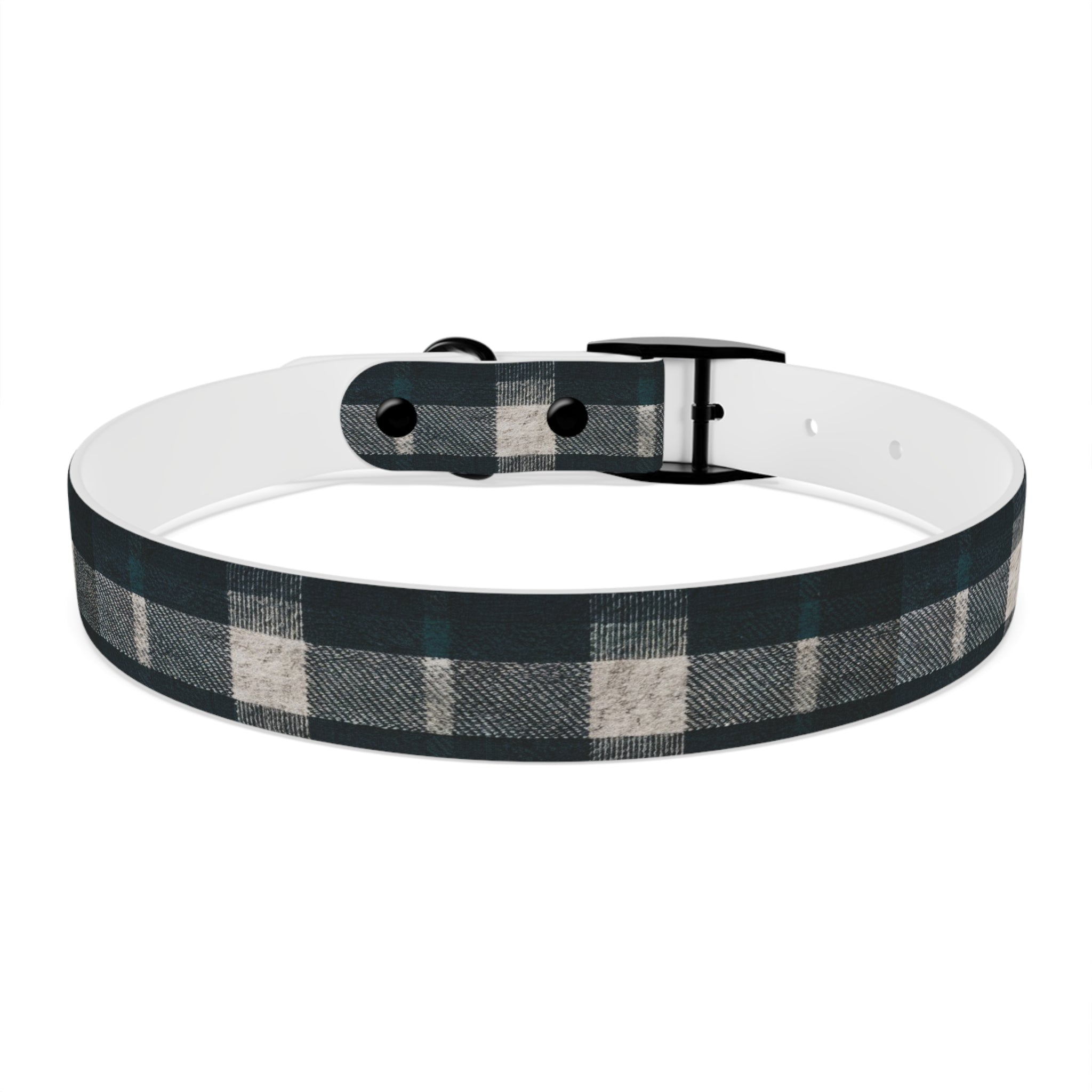 Midnight Blue Plaid Dog Collar