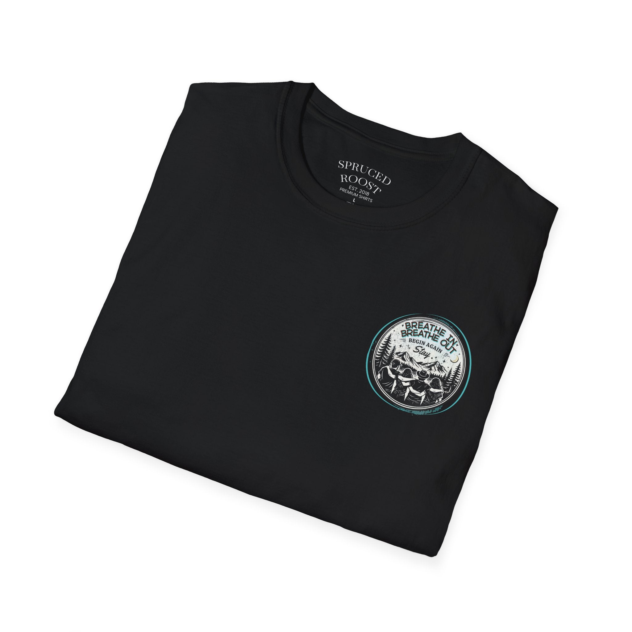 Breathe In, Breathe Out - Men's Unisex Sized Crew Graphic T-Shirt