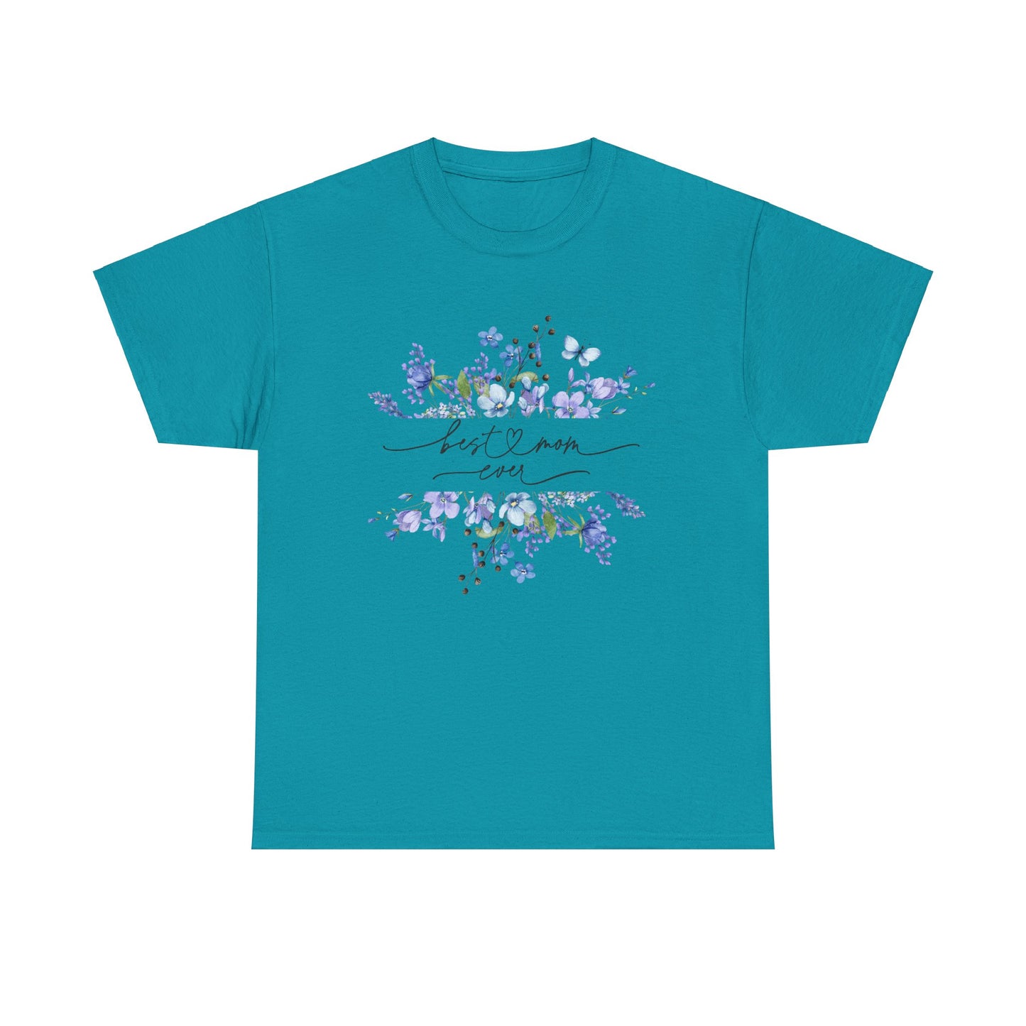 Blue floral Mama Colorful Unisex Heavy Cotton Tee