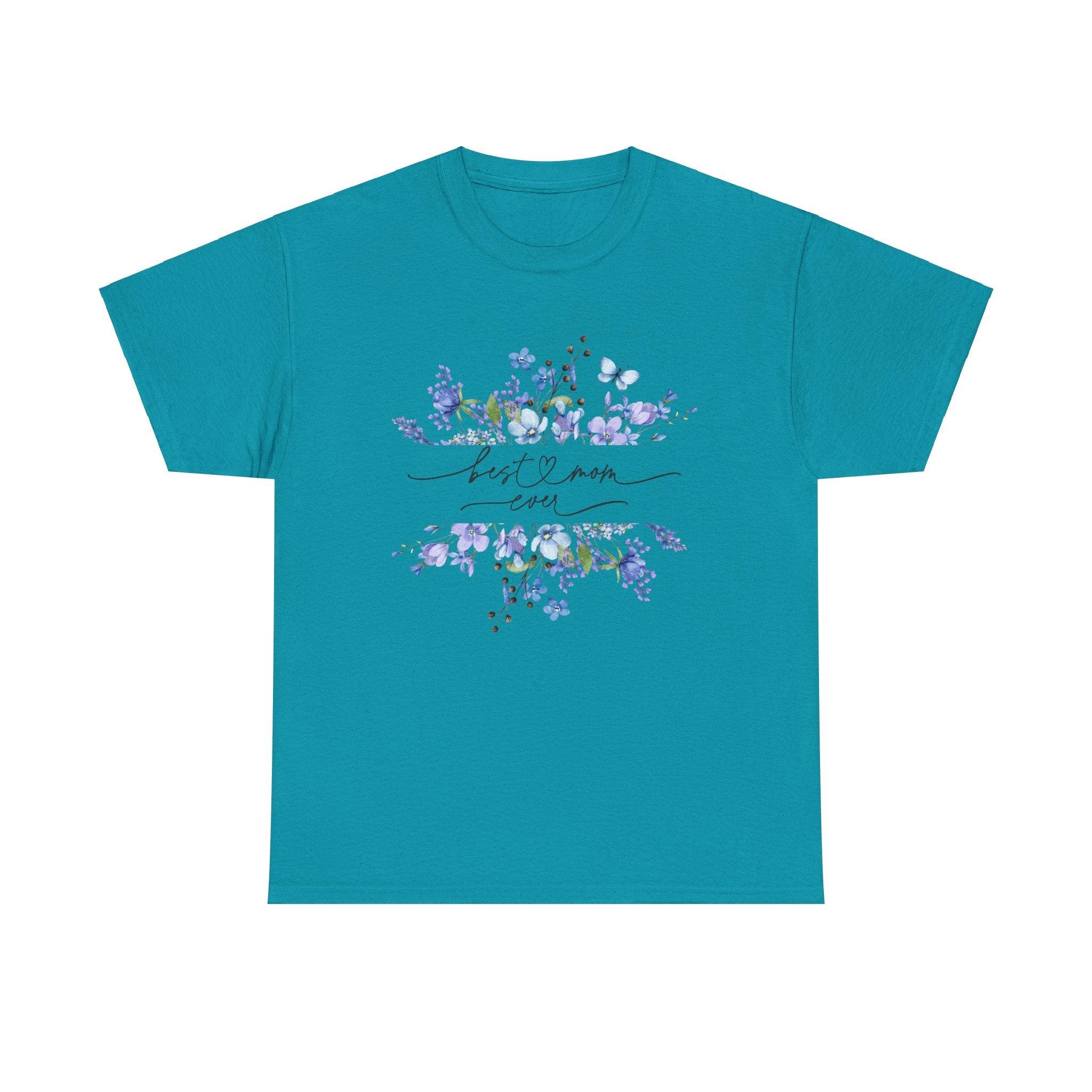 Blue floral Mama Colorful Unisex Heavy Cotton Tee - Spruced Roost