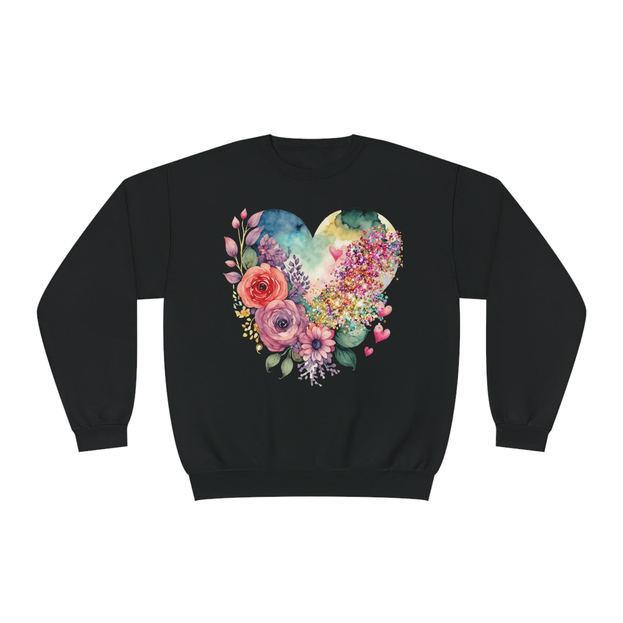 Floral Heart Unisex NuBlend® Crewneck Sweatshirt - Spruced Roost