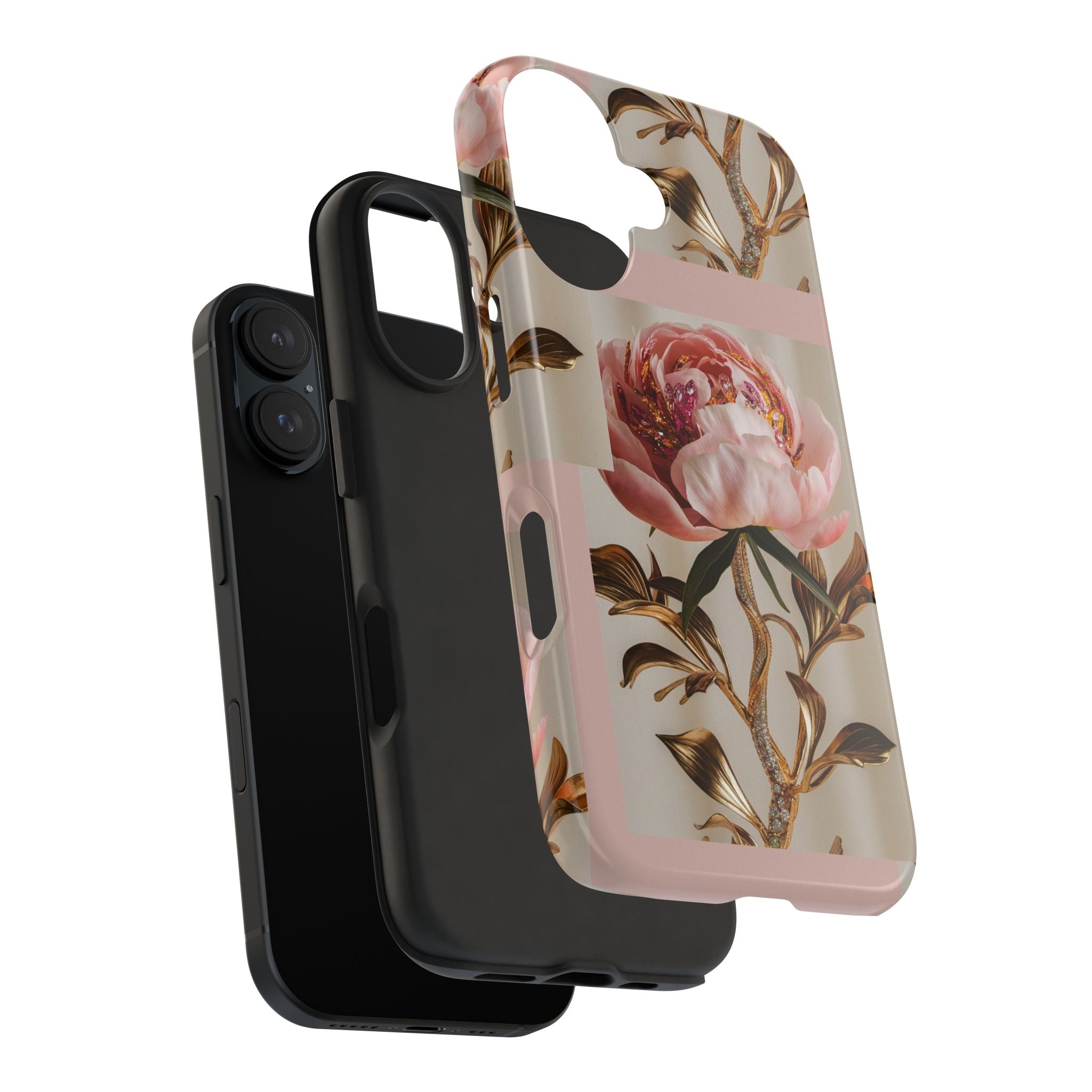 Sparkling Pink Peony - Tough Case for iPhone 14, 15, 16 - Spruced Roost