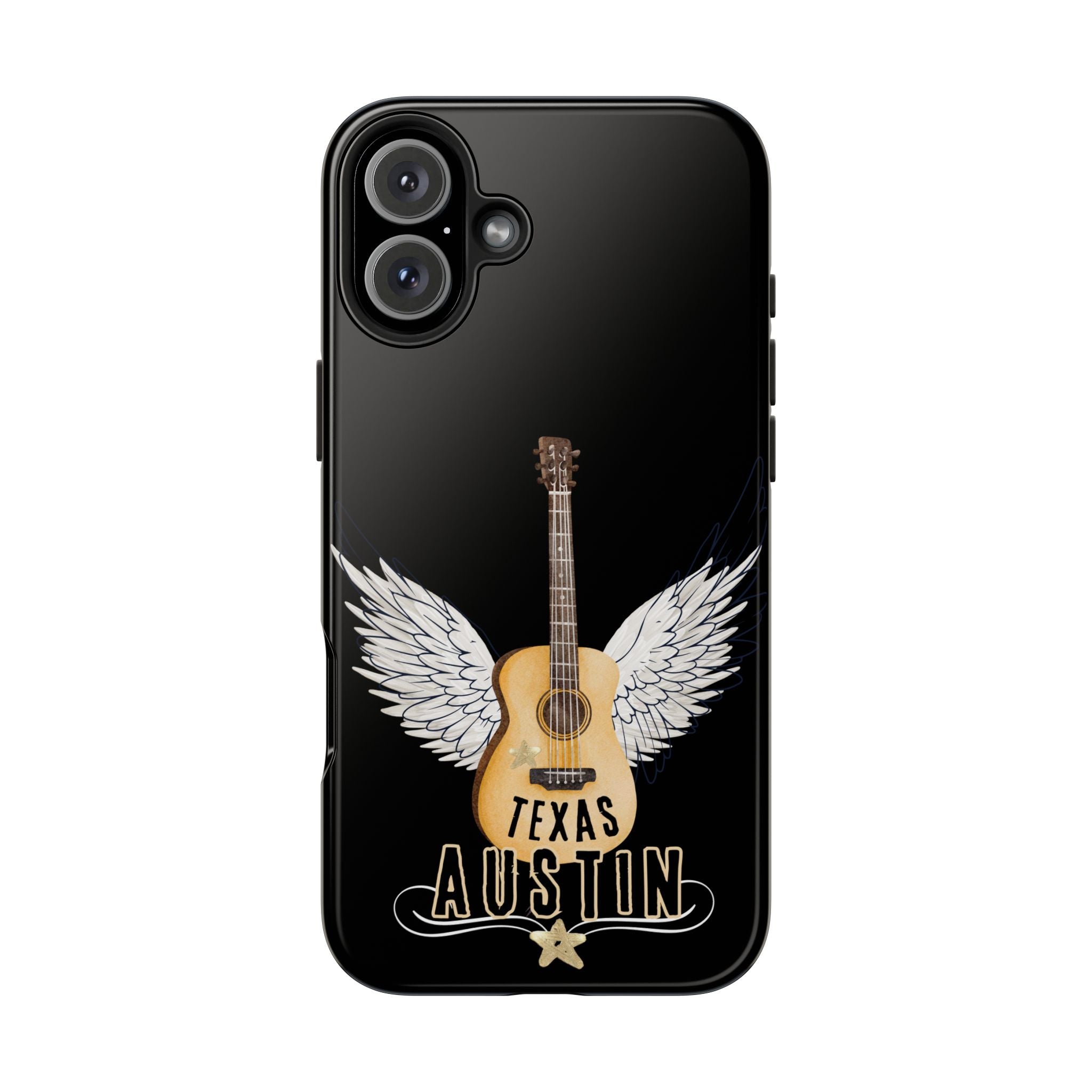 Austin, Texas Wings Guitar Tough Phone Case – iPhone 14, 15, 16