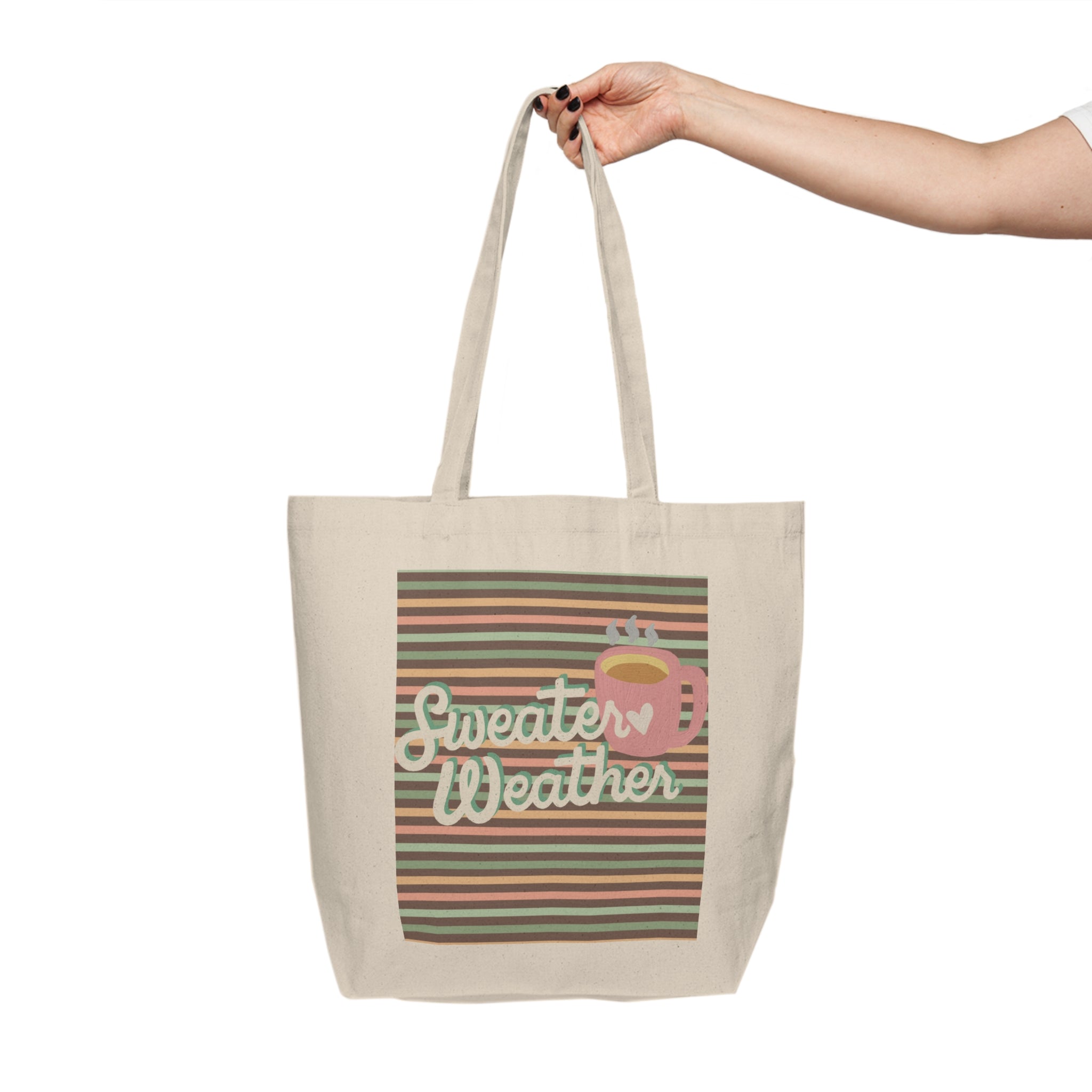 It's Sweater Weather - Canvas Shopping Tote - Spruced Roost