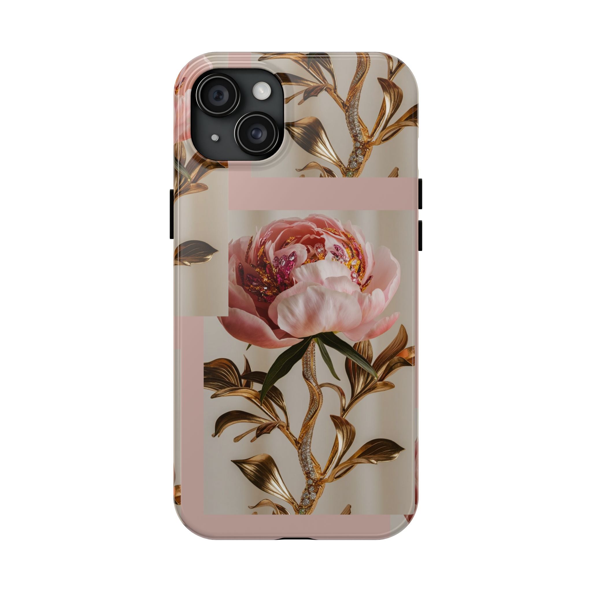 Sparkling Pink Peony - Tough Case for iPhone 14, 15, 16