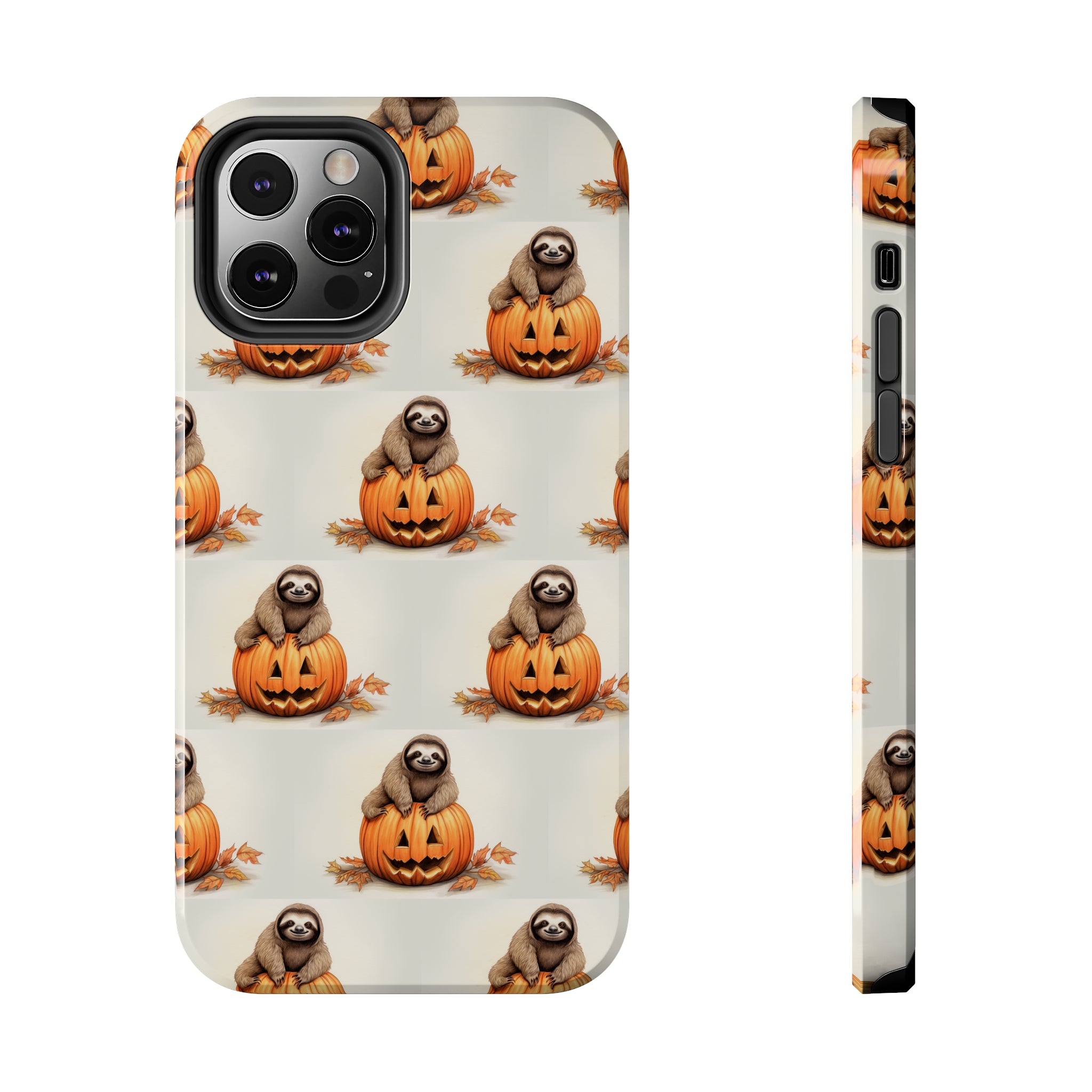 Happy Halloween Sloth on Pumpkin - Tough iPhone Cases -21 Sizes