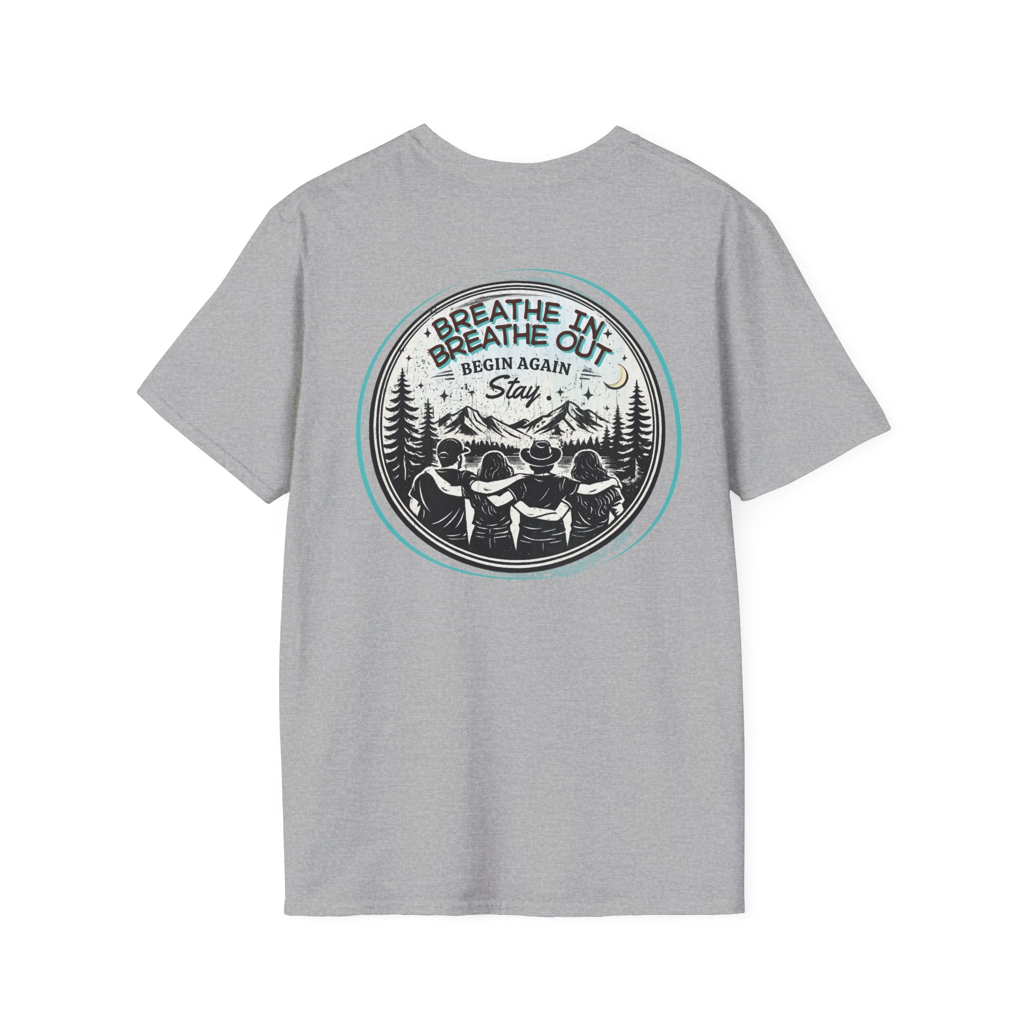 Breathe In, Breathe Out - Men's Unisex Sized Crew Graphic T-Shirt