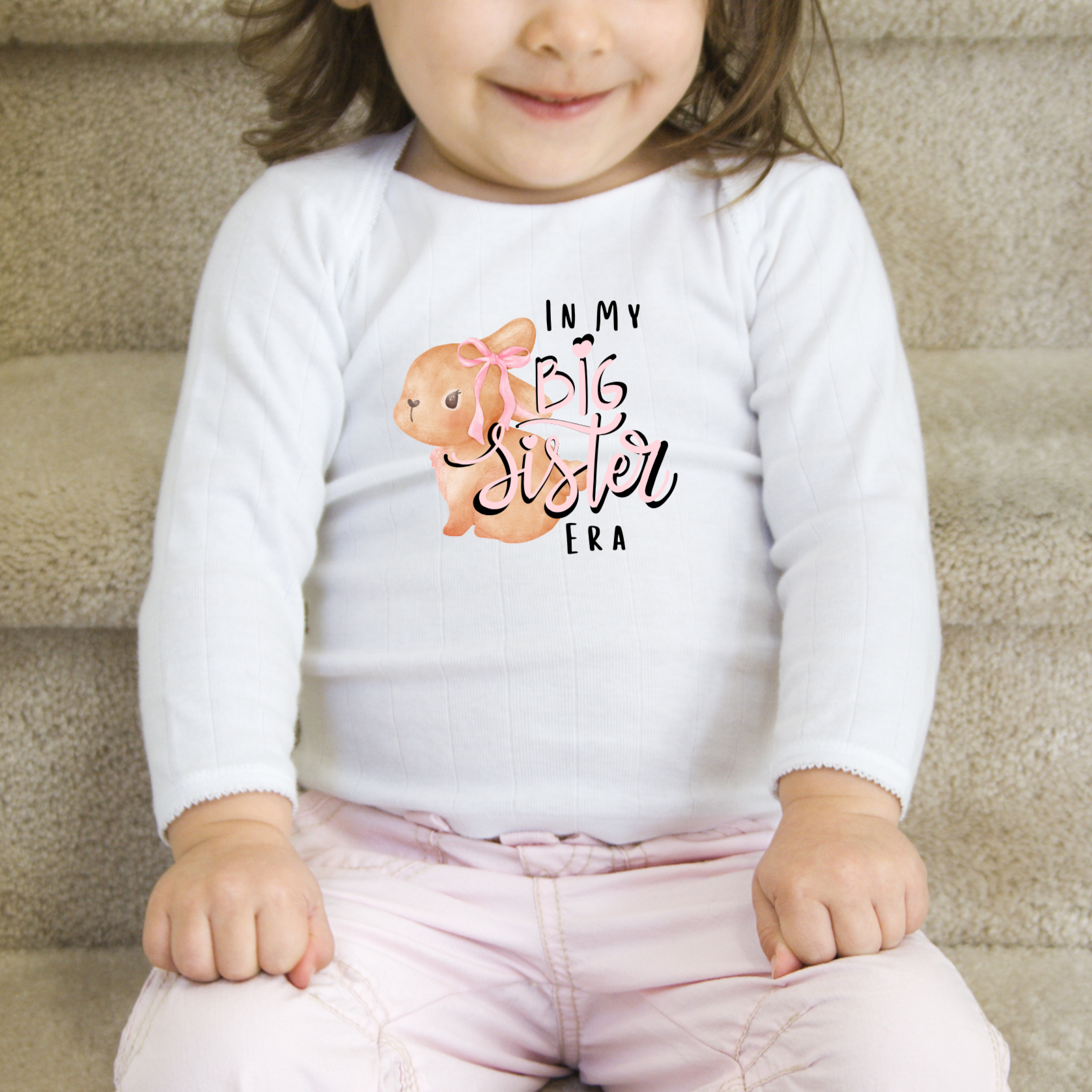 "In my Big Sister Era" - Toddler Tee with Cute Bunny Design