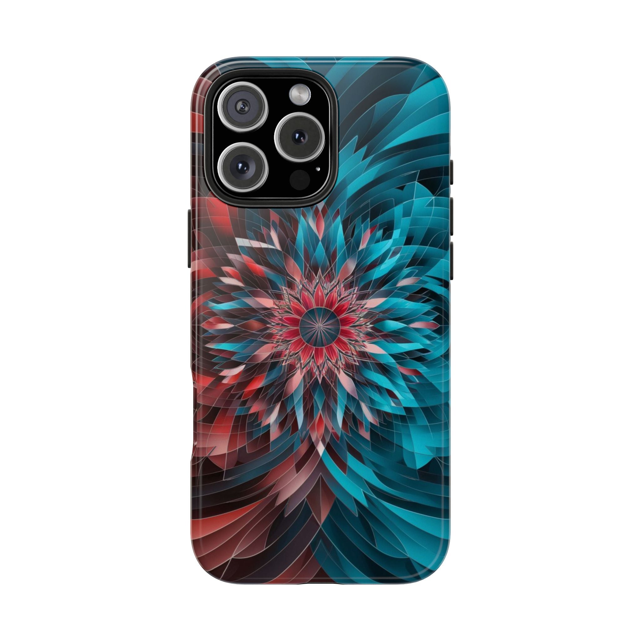 Mandala Maroon and Blue - Tough Case for iPhone 14, 15, 16 - Spruced Roost