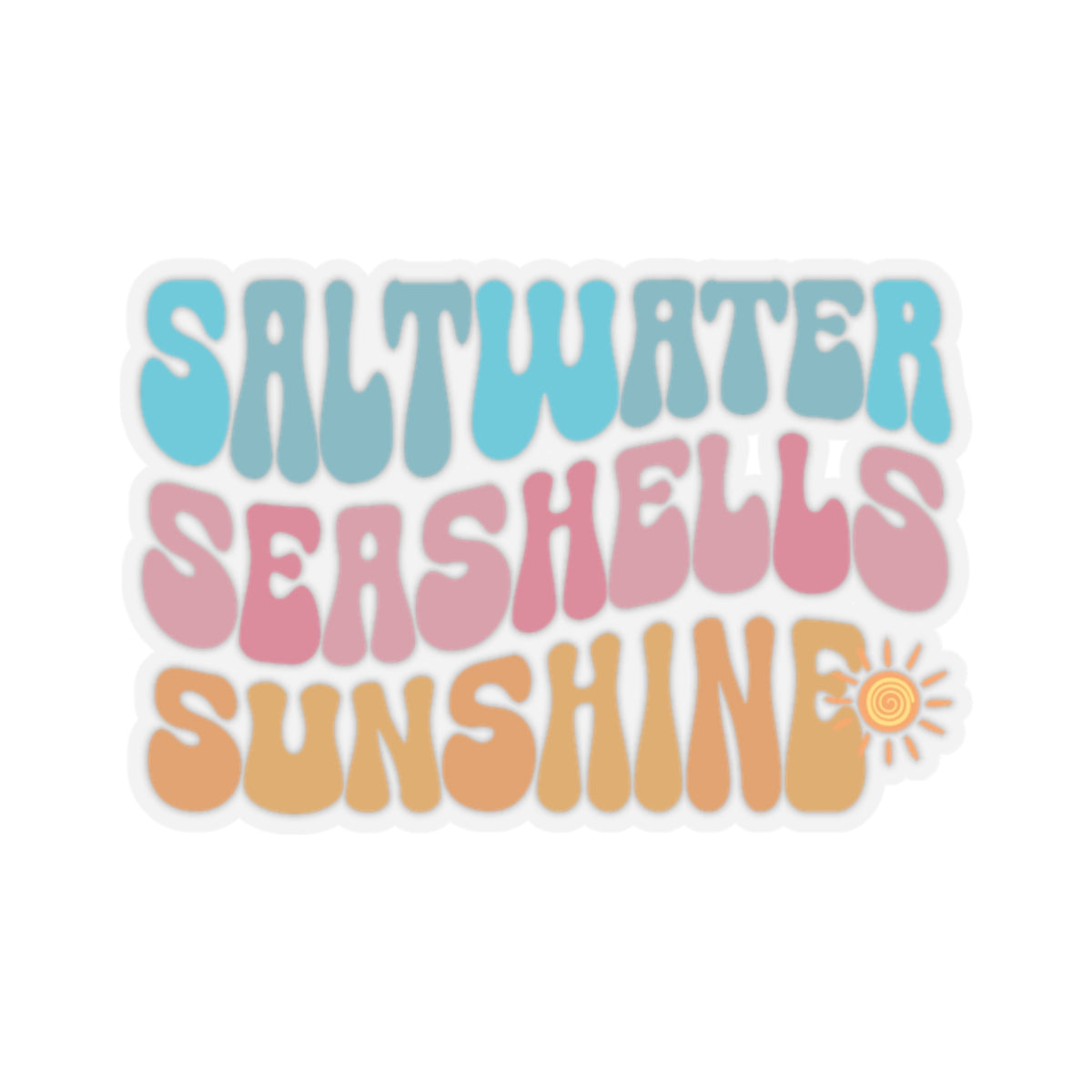 Saltwater Seashells Sunshine Kiss-Cut Stickers