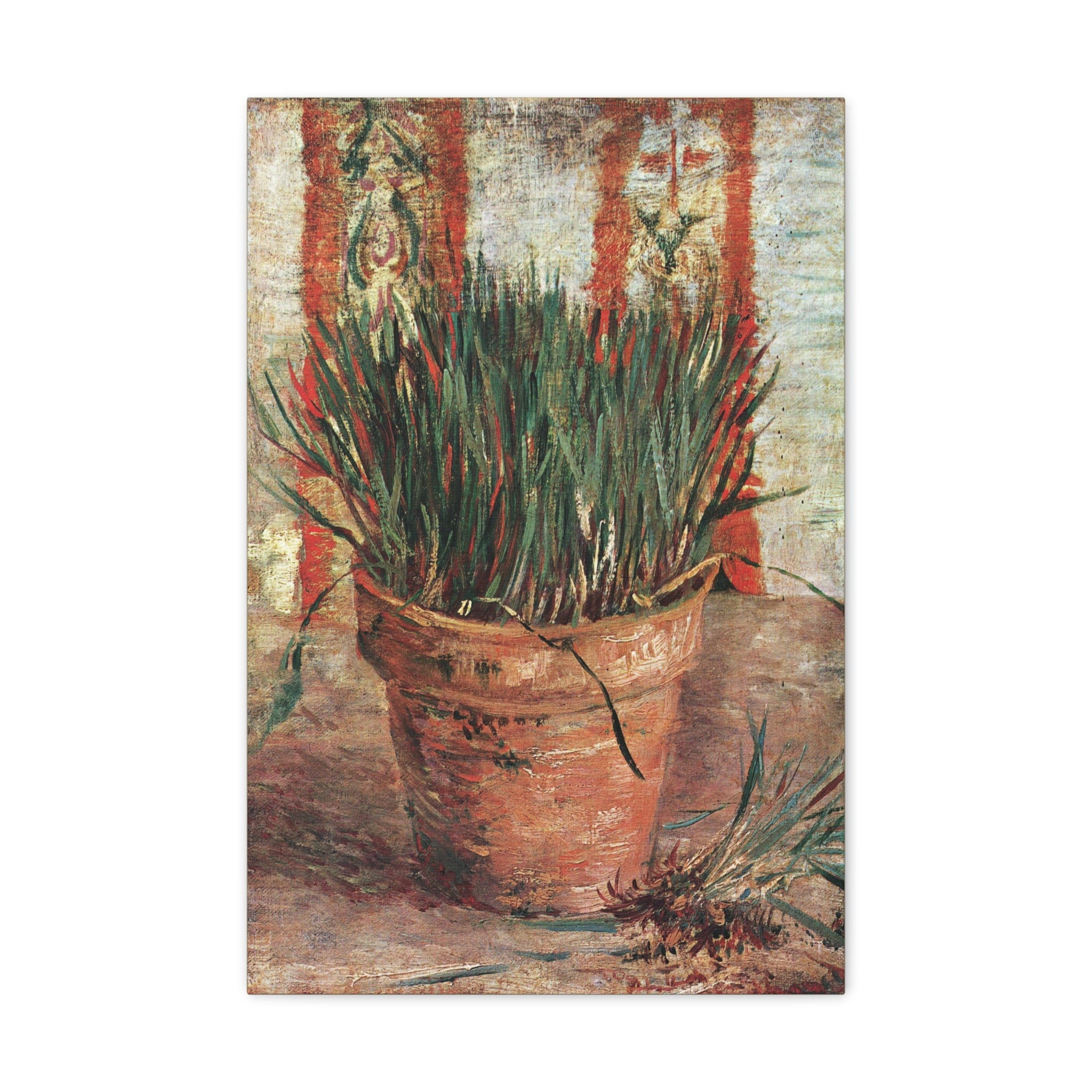 Flowerpot with Chives - Vincent van Gogh - Canvas Gallery Wraps - Spruced Roost