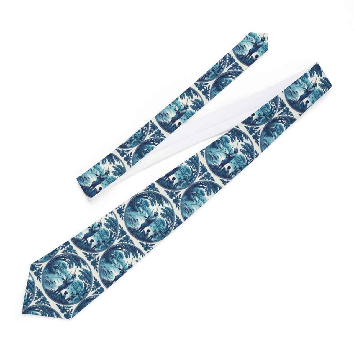 African American Fishing Family Printed Necktie