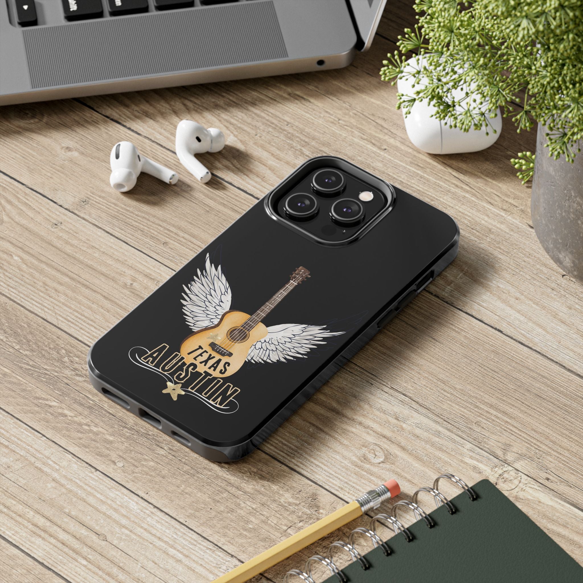 Austin, Texas Wings Guitar Tough Phone Case – iPhone 14, 15, 16