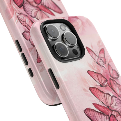 Pink Butterflies - Tough Case for iPhone 14, 15, 16