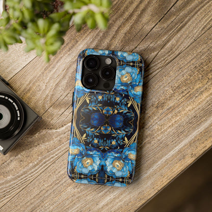 Blue Peony - Tough Case for iPhone 14, 15, 16