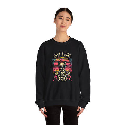 Just a girl who loves her Dog - Unisex Heavy Blend™ Crewneck Sweatshirt