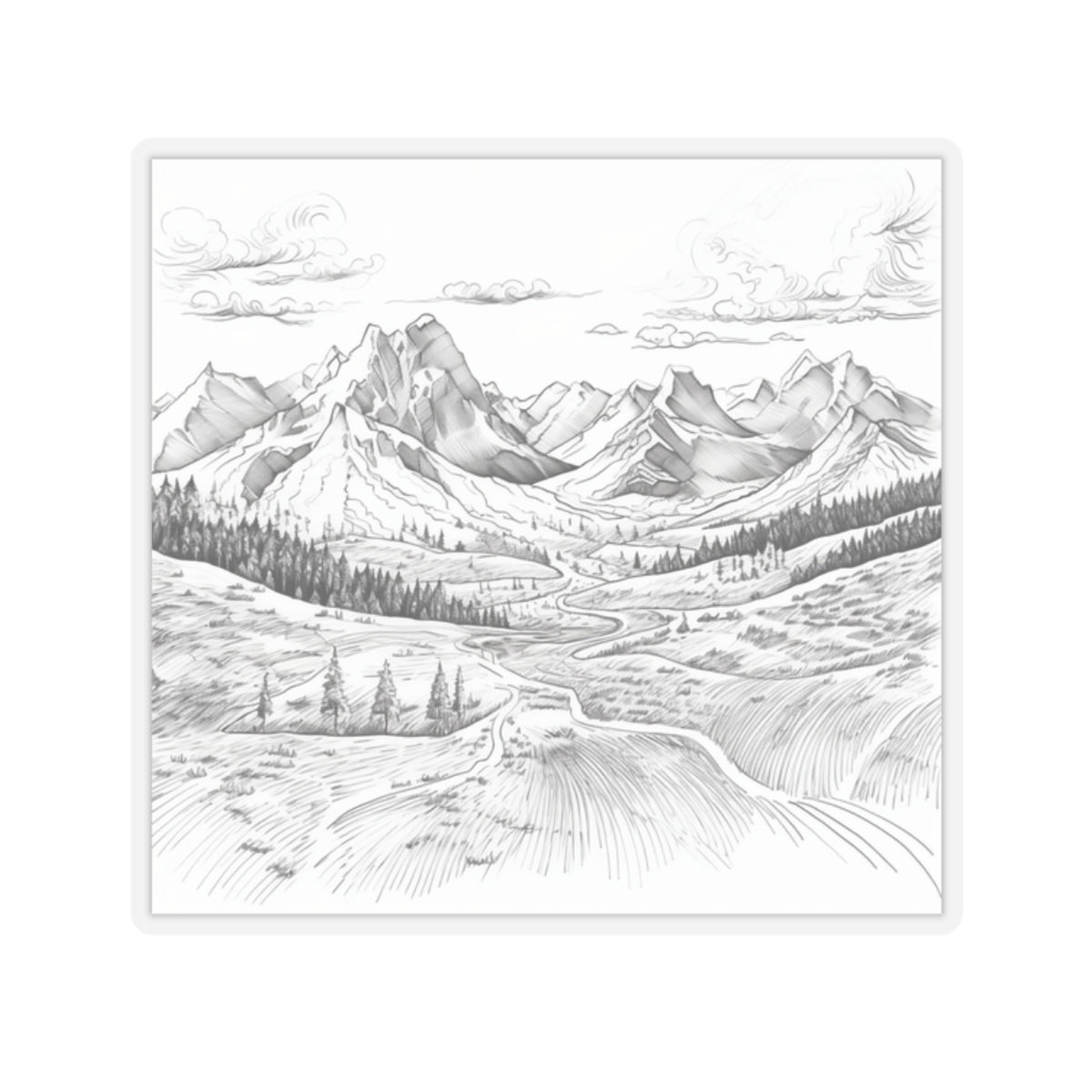 Chugach Mountains, Alaska - Kiss-Cut Stickers