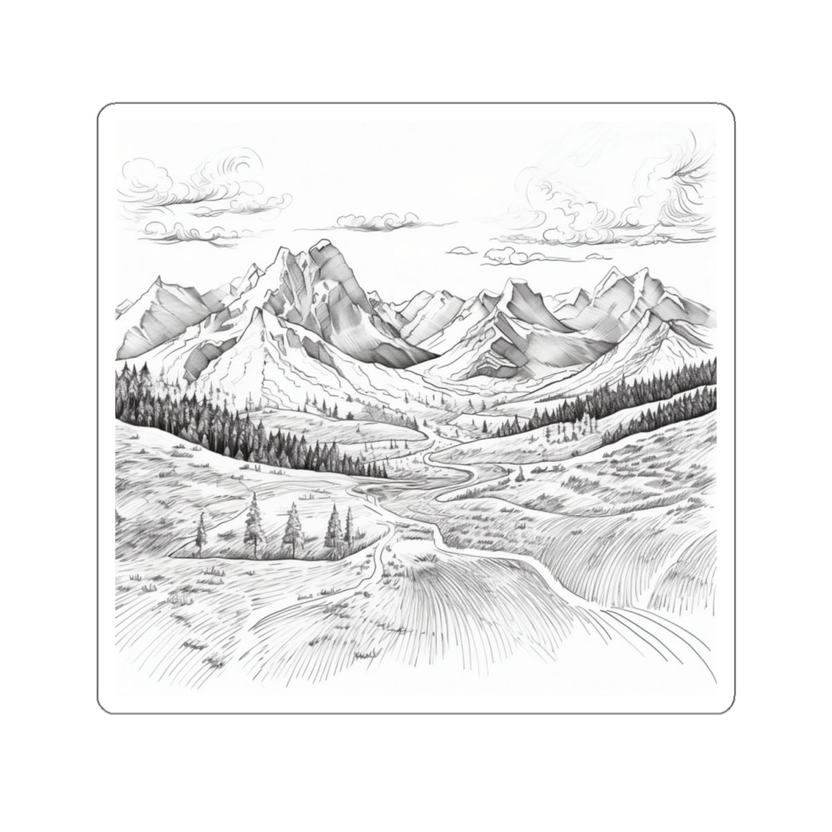 Chugach Mountains, Alaska - Kiss-Cut Stickers