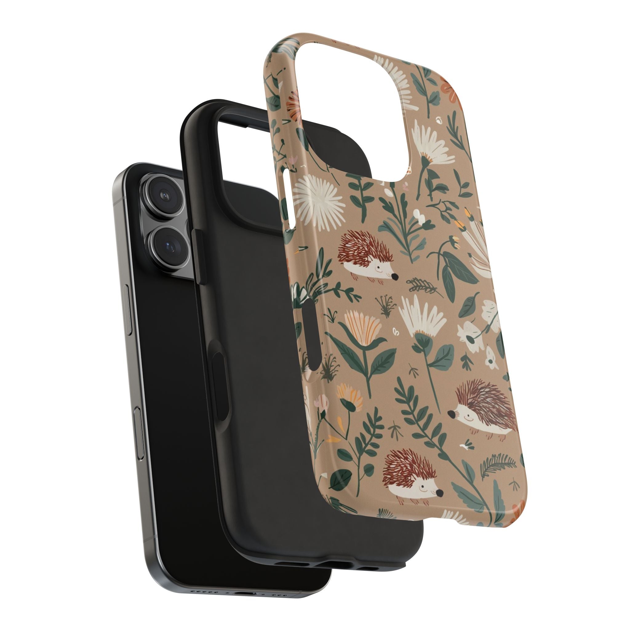 Hedehogs & Daisies - Tough Case for iPhone 14, 15, 16 - Spruced Roost