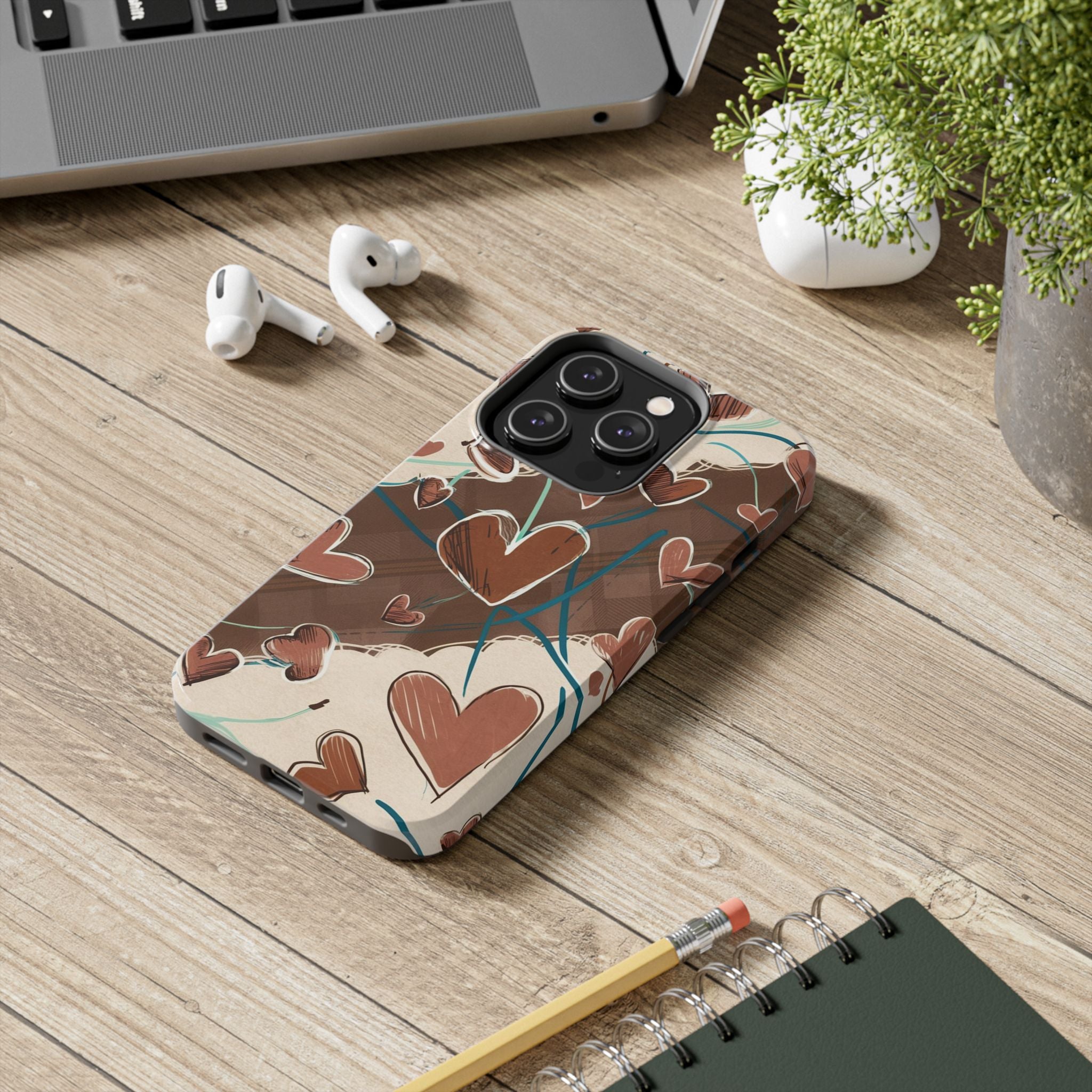 Hearts au Naturel - Tough Case for iPhone 14, 15, 16 - Spruced Roost