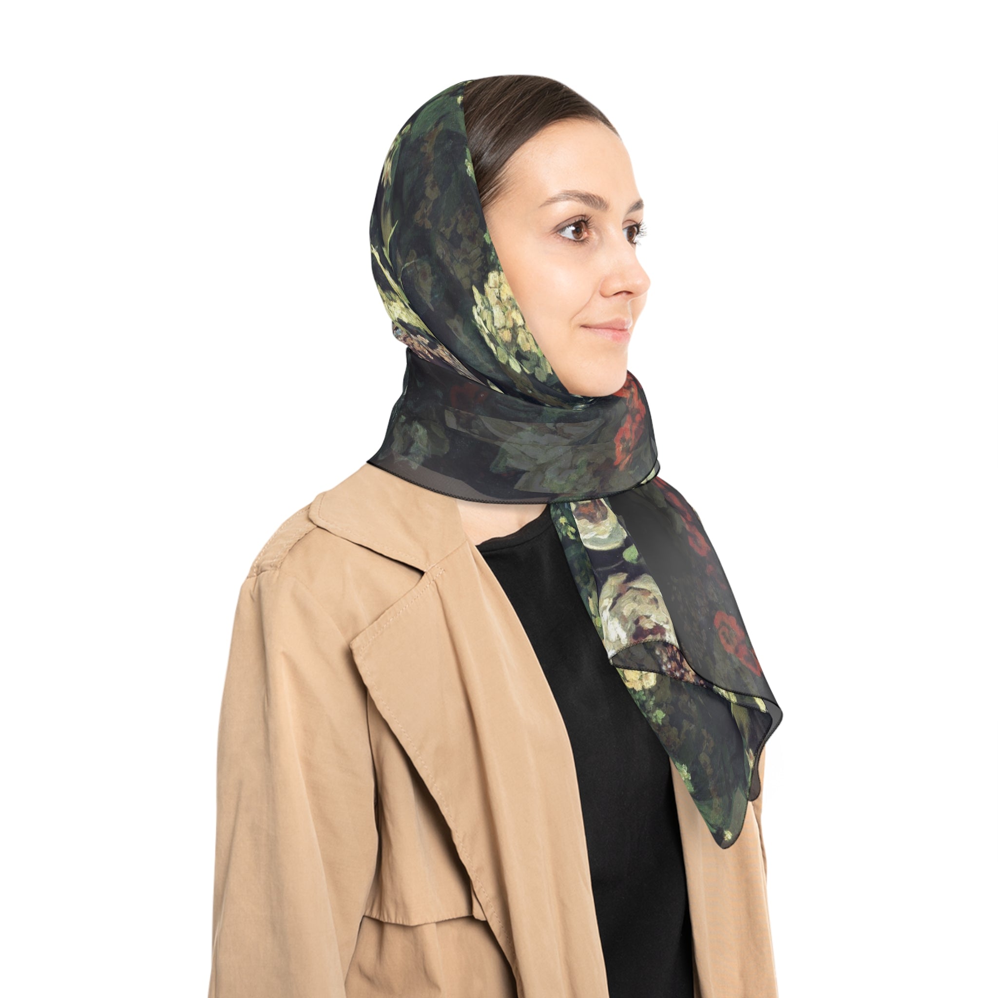 Flora Chiffon Poly Scarf