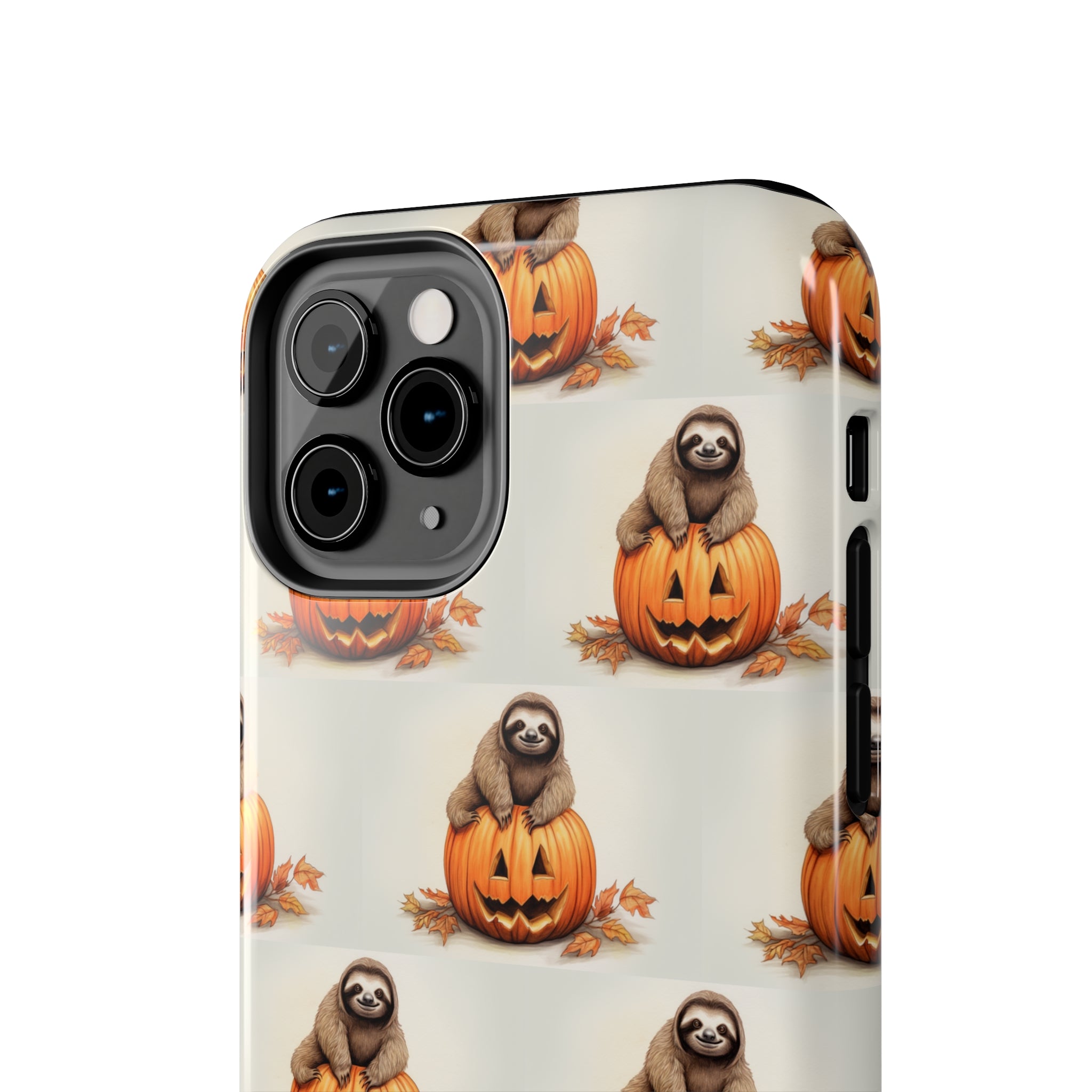 Happy Halloween Sloth on Pumpkin - Tough iPhone Cases -21 Sizes