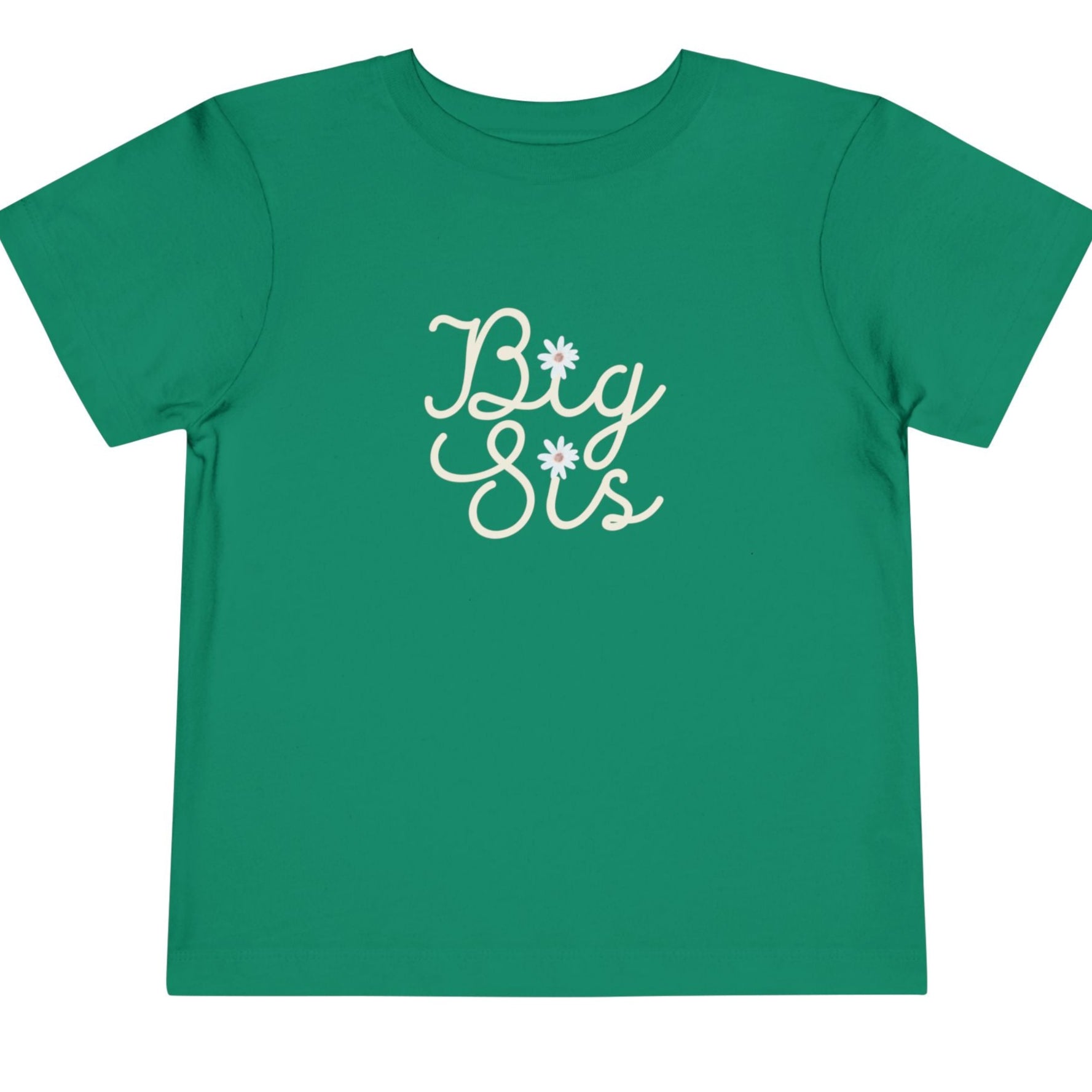Big Sis Toddler Short Sleeve Tee - Cute Floral Design for Sibling Celebrations