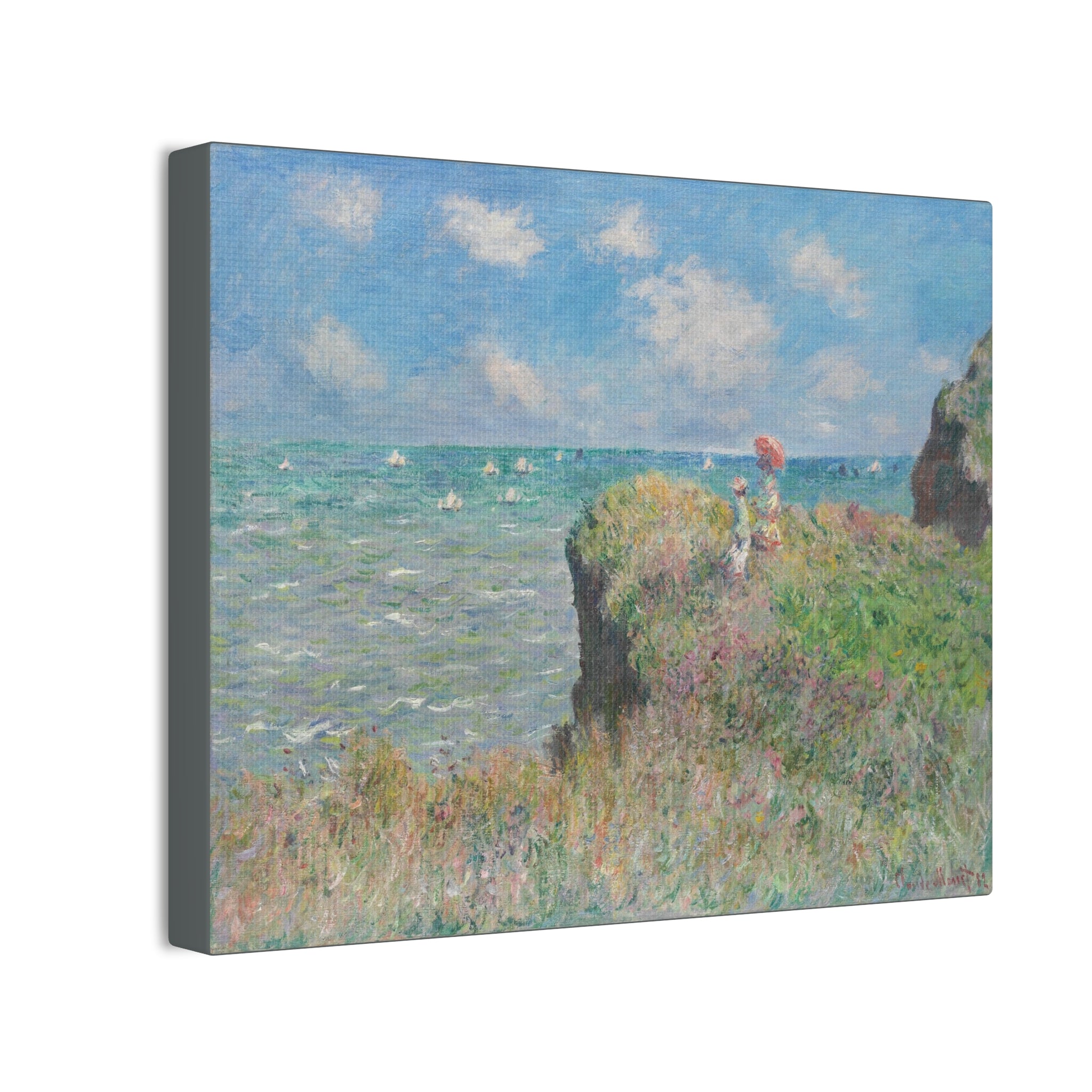 Cliff Walk at Pourville - Claude Monet Canvas Stretched, 0.75"