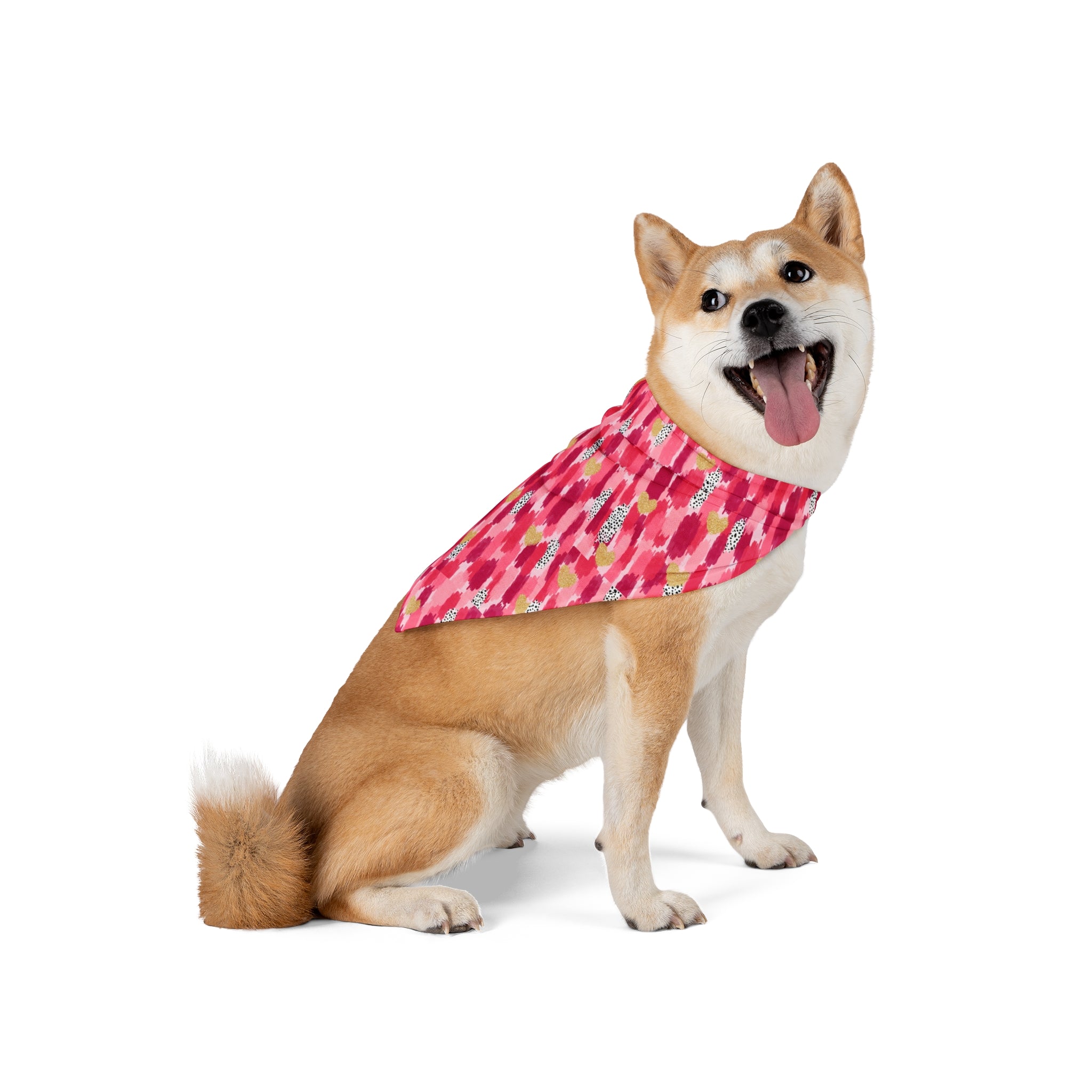 Vibrant Pet Bandana - Pink Watercolor Pattern for Stylish Pets