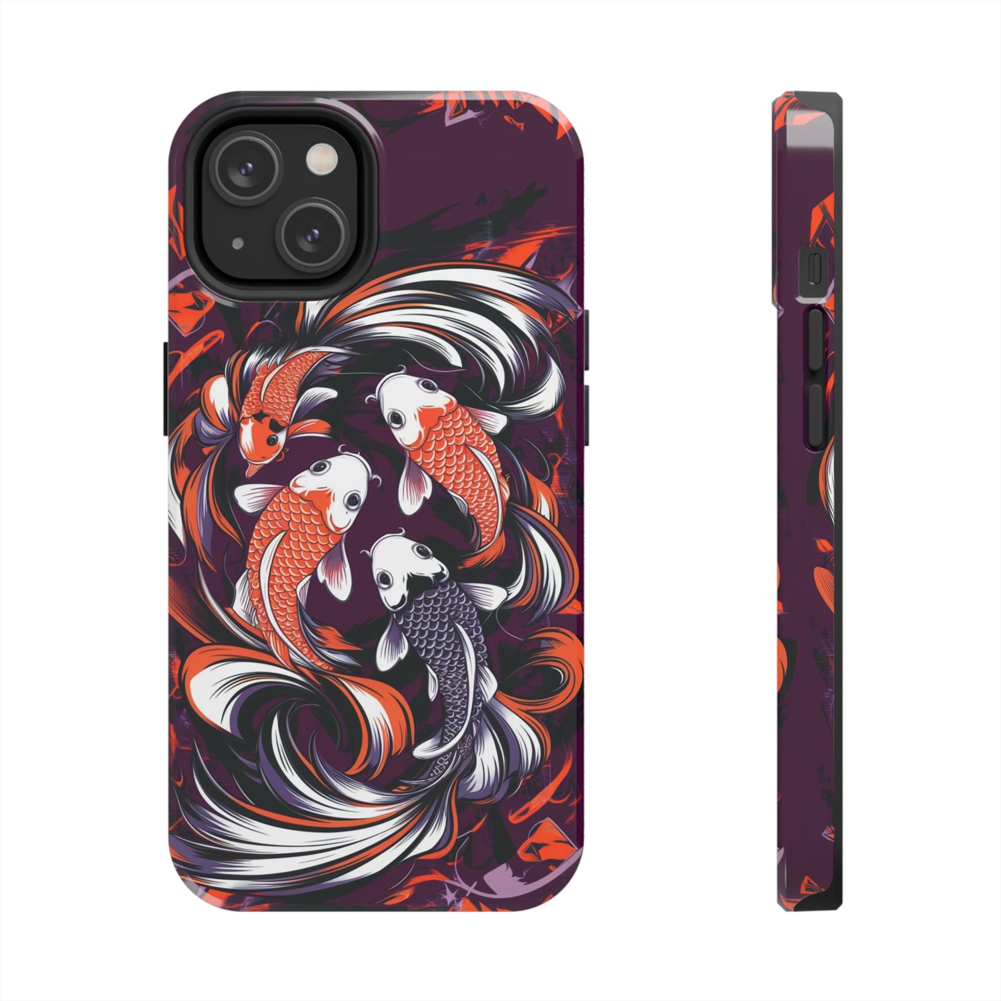 Koi Fish Purple - Tough Case for iPhone 14, 15, 16 - Spruced Roost
