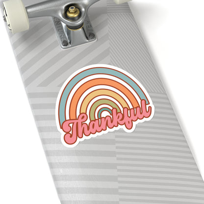 Thankful Rainbow Thanksgiving Kiss-Cut Stickers