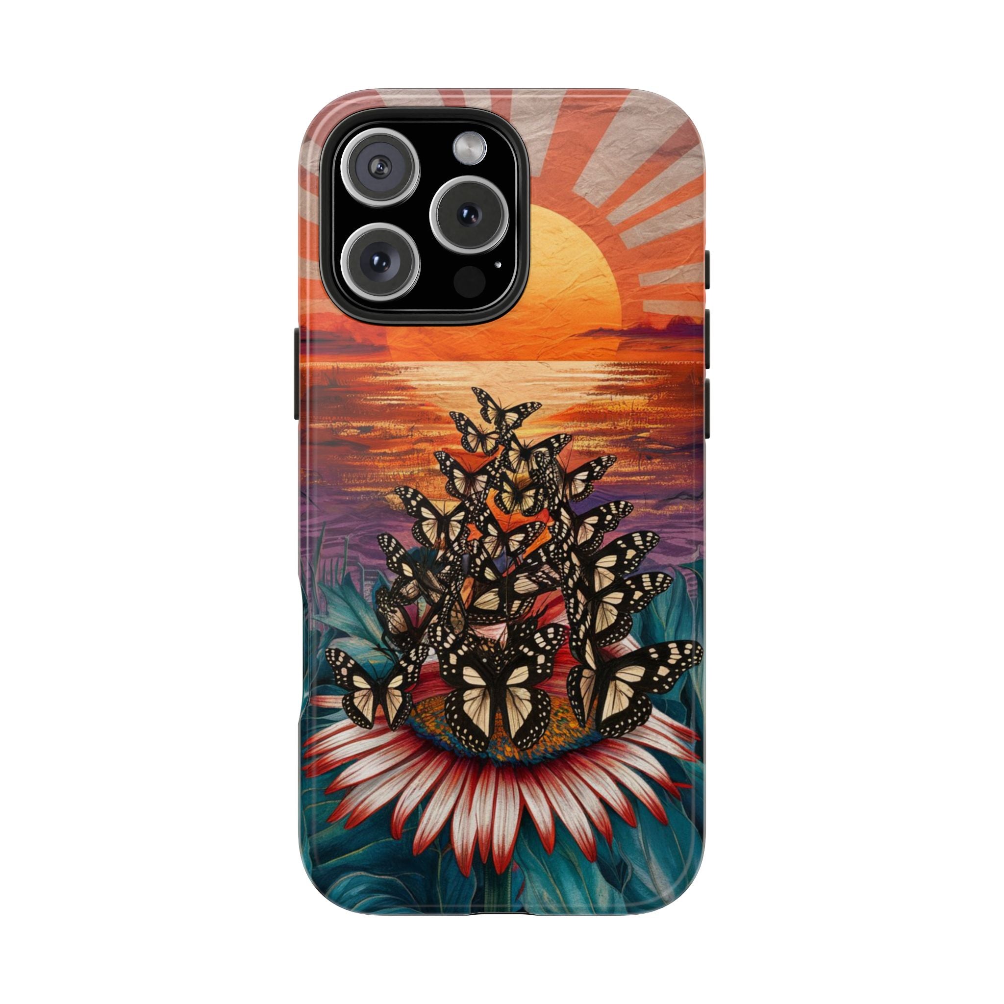 Sunset Butterflies - Tough Case for iPhone 14, 15, 16 - Spruced Roost